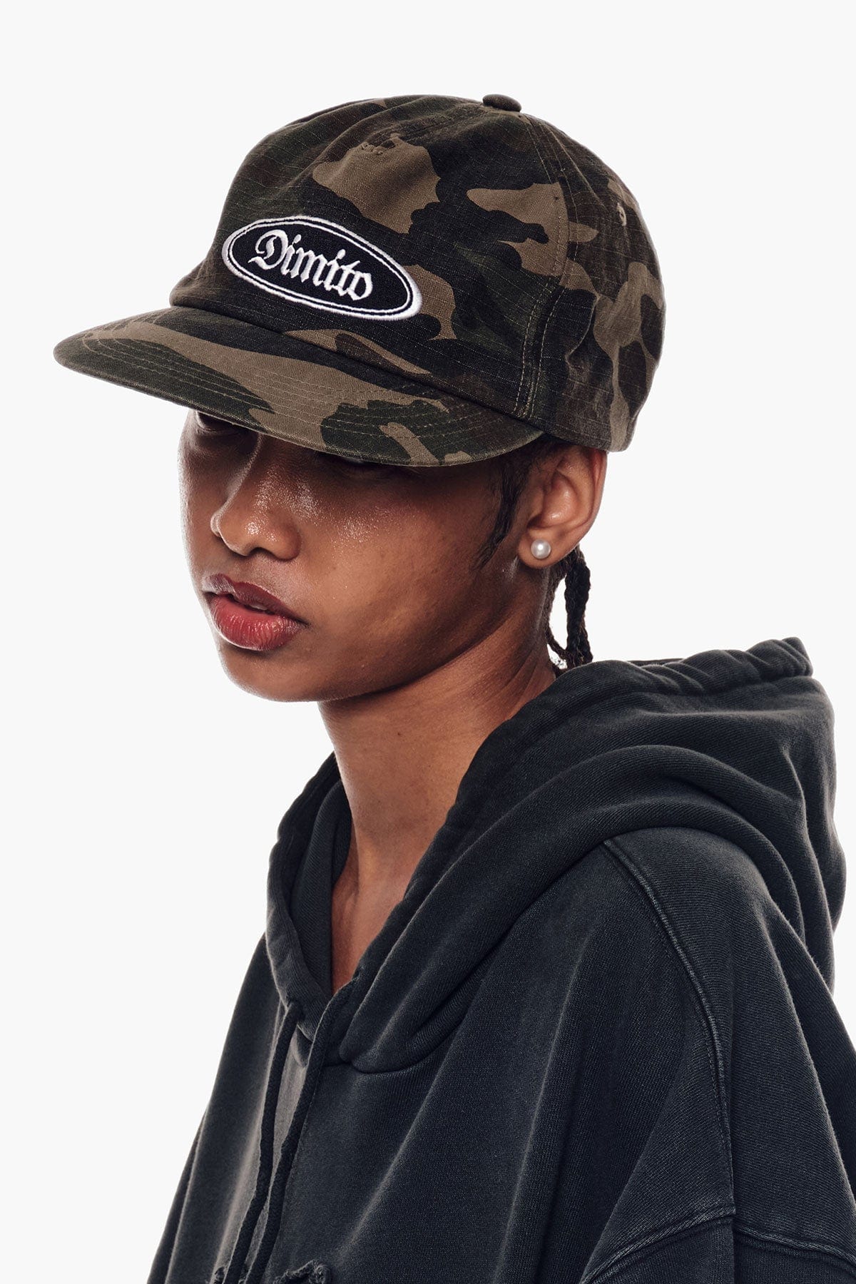 VERT ONE-SIZE DMT WASHED COTTON RIP TRUCKER CAP WASHED CAMO