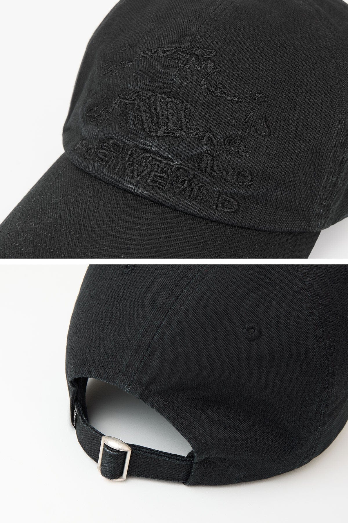 VERT ONE-SIZE HAZE COTTON 6PANEL CAP WASHED BLACK