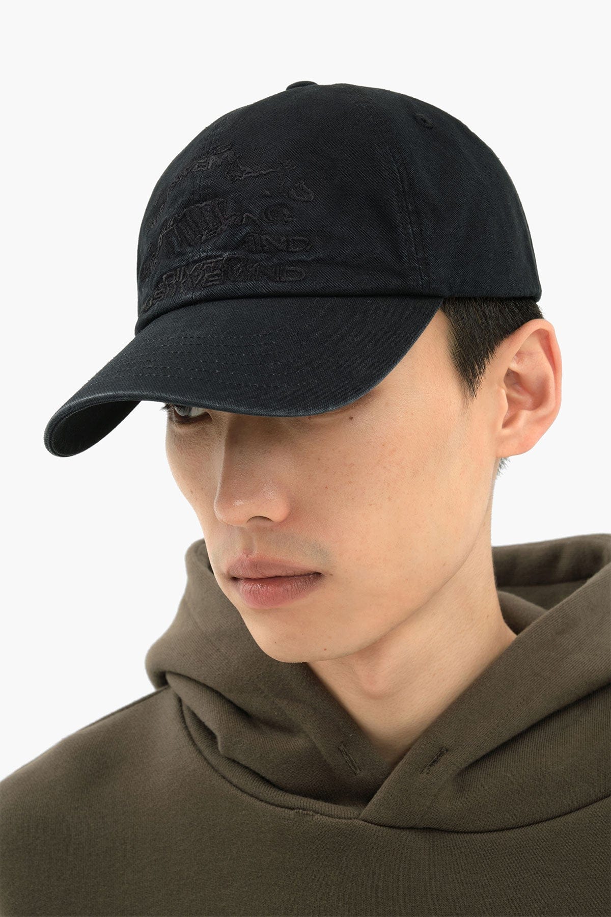 VERT ONE-SIZE HAZE COTTON 6PANEL CAP WASHED BLACK