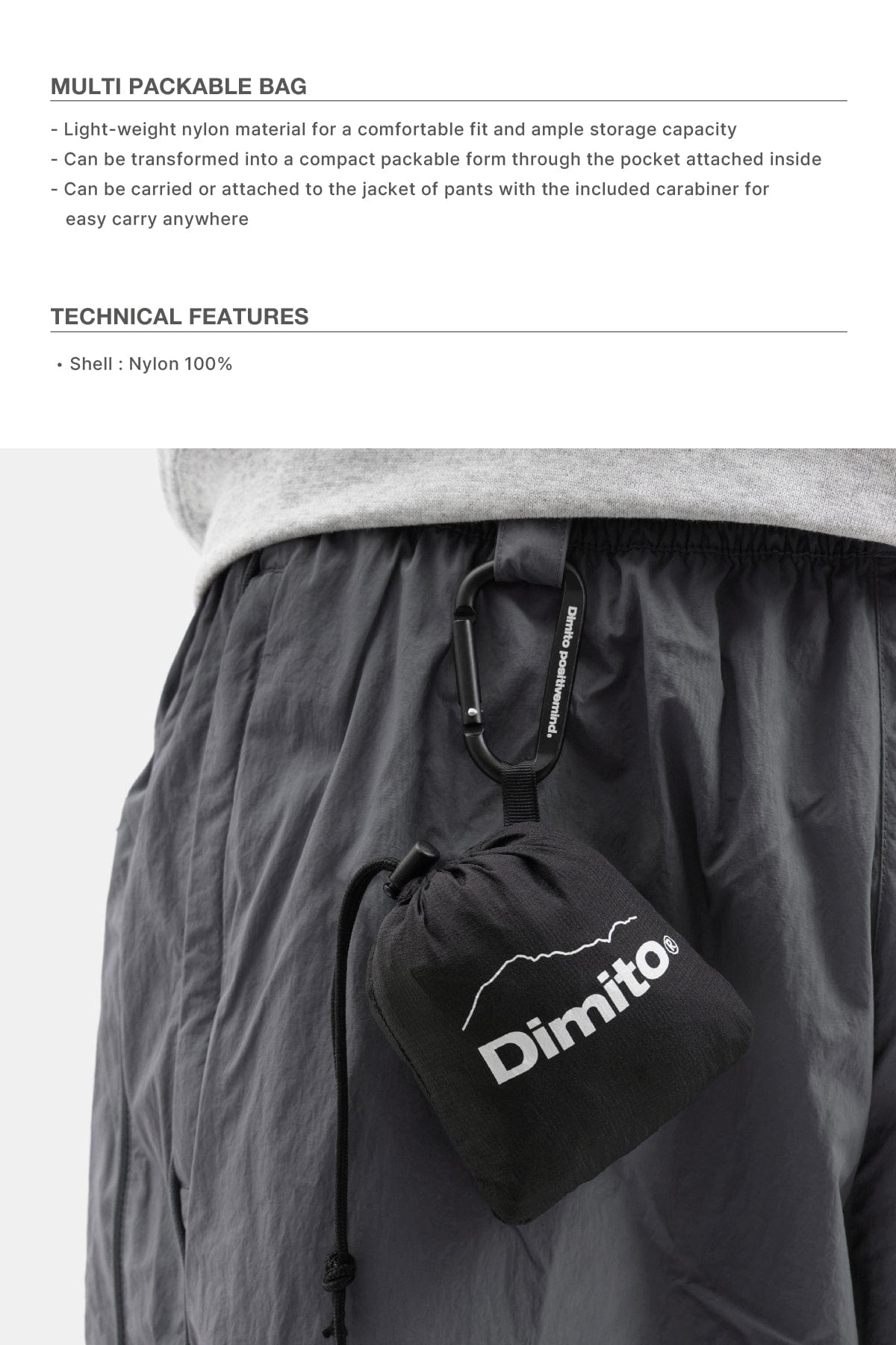 VERT ONE-SIZE MULTI PACKABLE BAG BLACK
