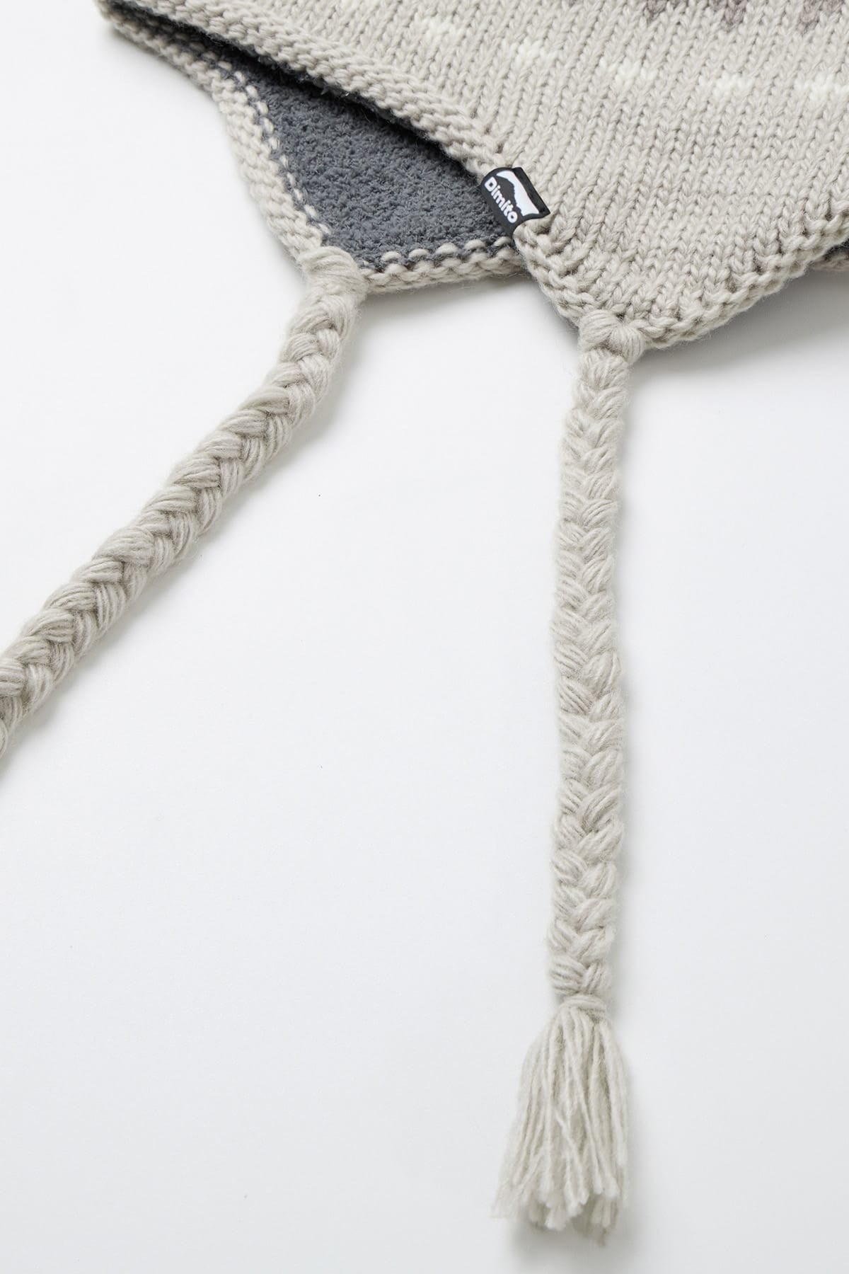 VERT ONE-SIZE SIMPLE CROCHET EAR FLAP BEANIE GREY