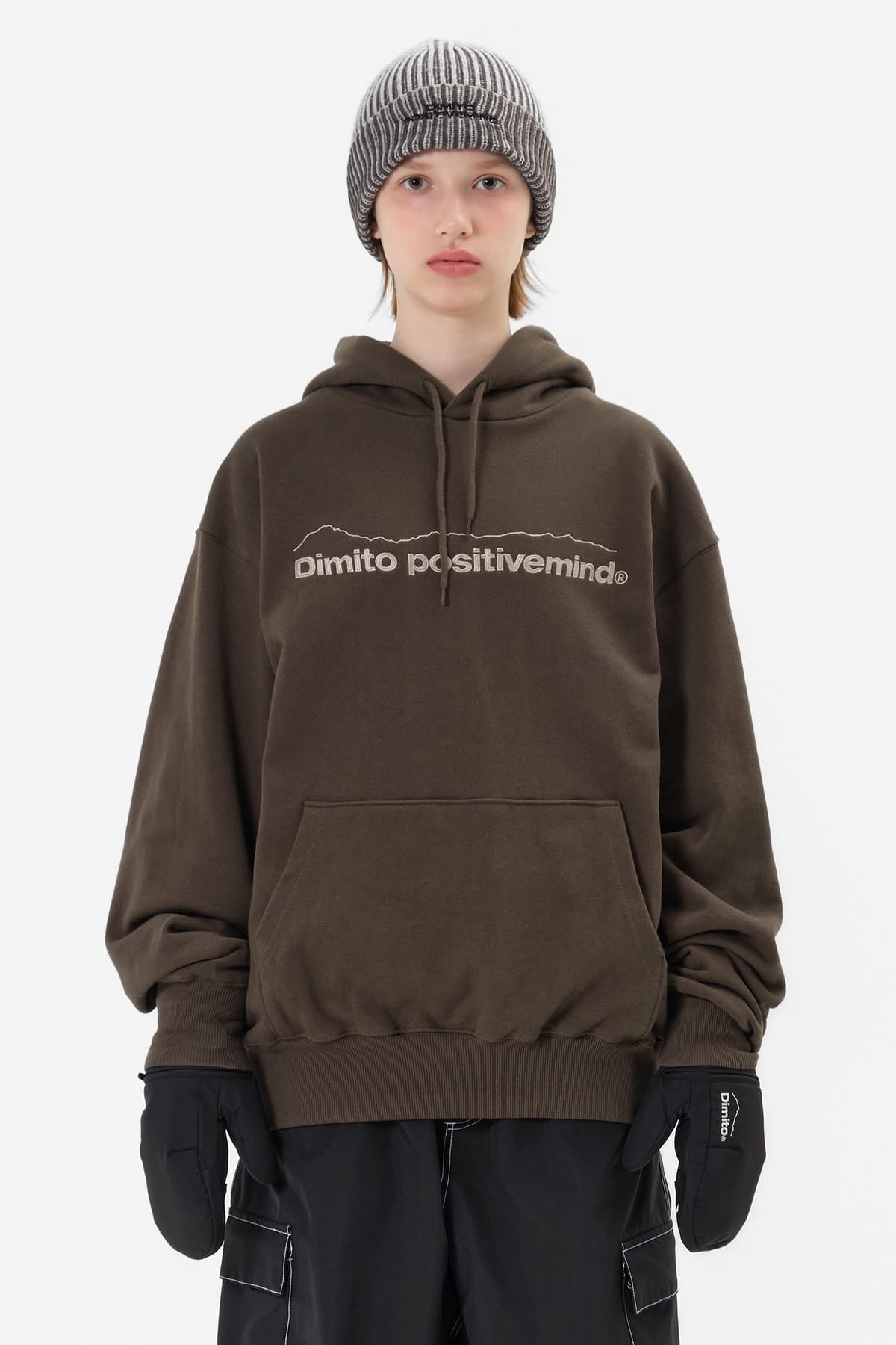 VERT ONE-SIZE TWOTONE MIXED BEANIE KHAKI