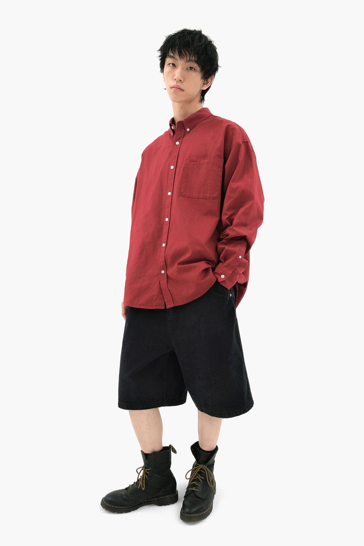 VERT OXFORD L/S SHIRT BURGUNDY