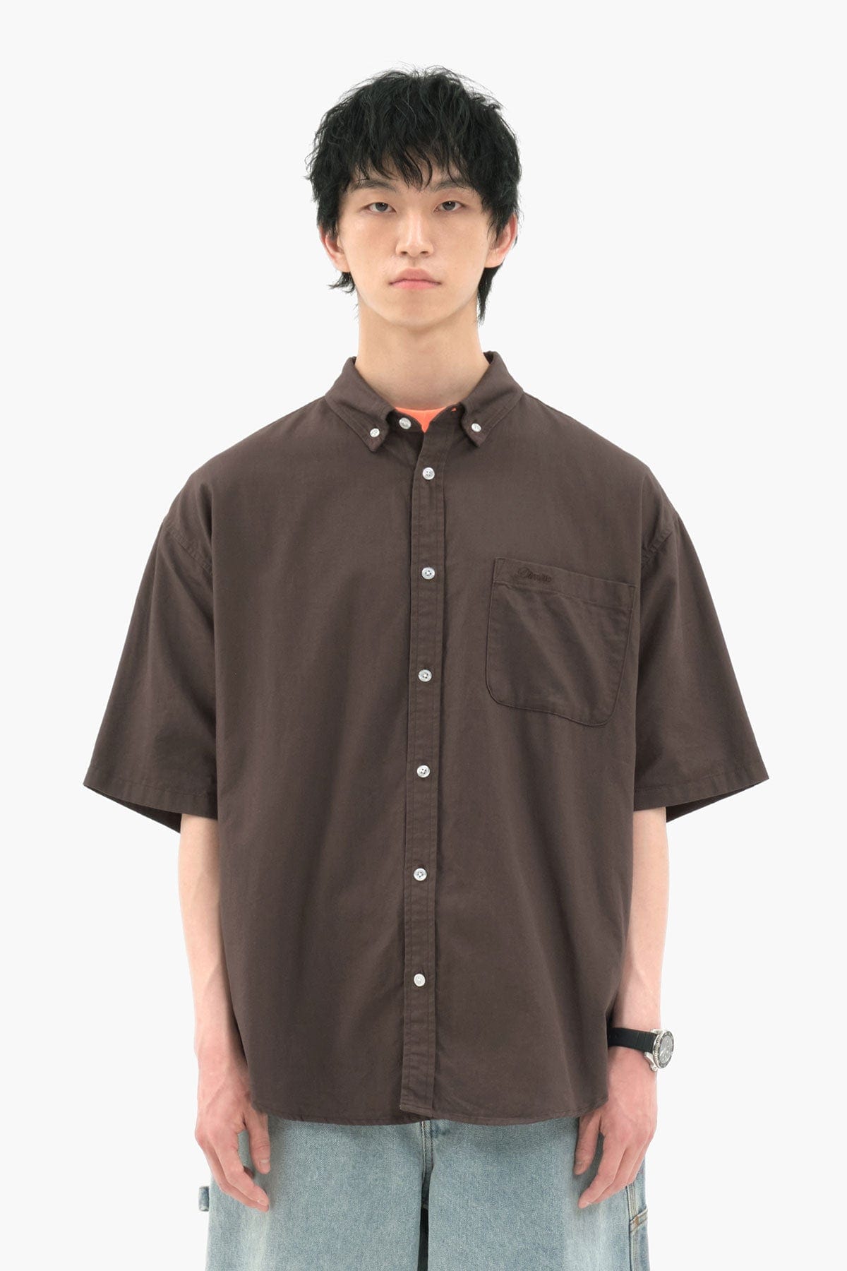 VERT OXFORD S/S SHIRT BROWN