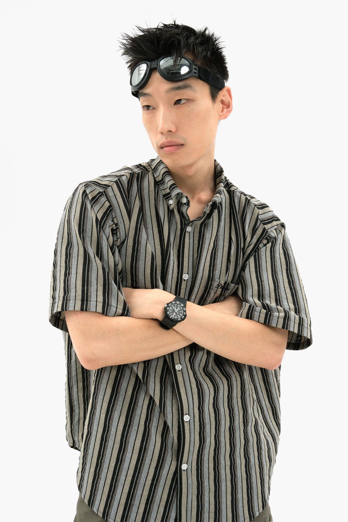 VERT OXFORD S/S SHIRT MULTI STRIPE