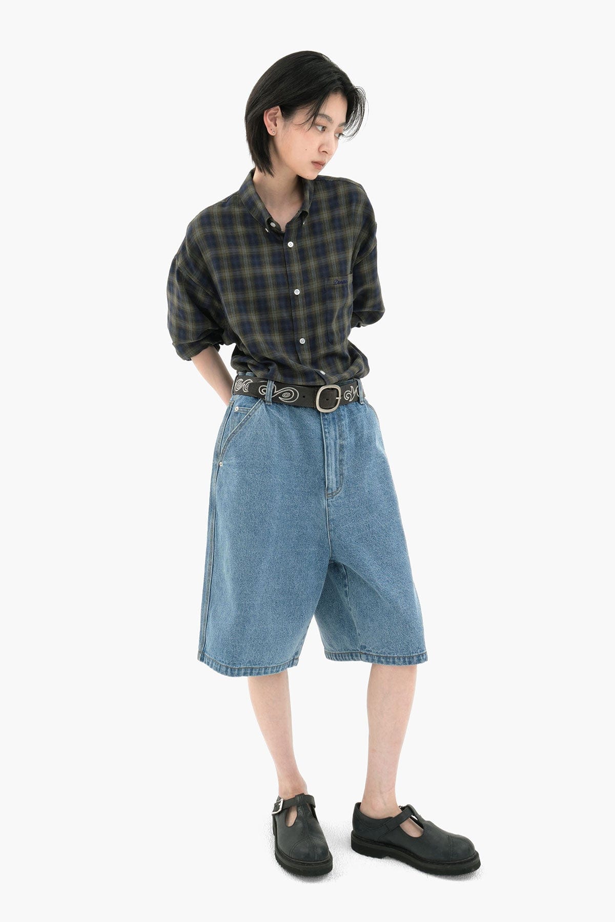 VERT PATTERN L/S SHIRT CHECK BLUE