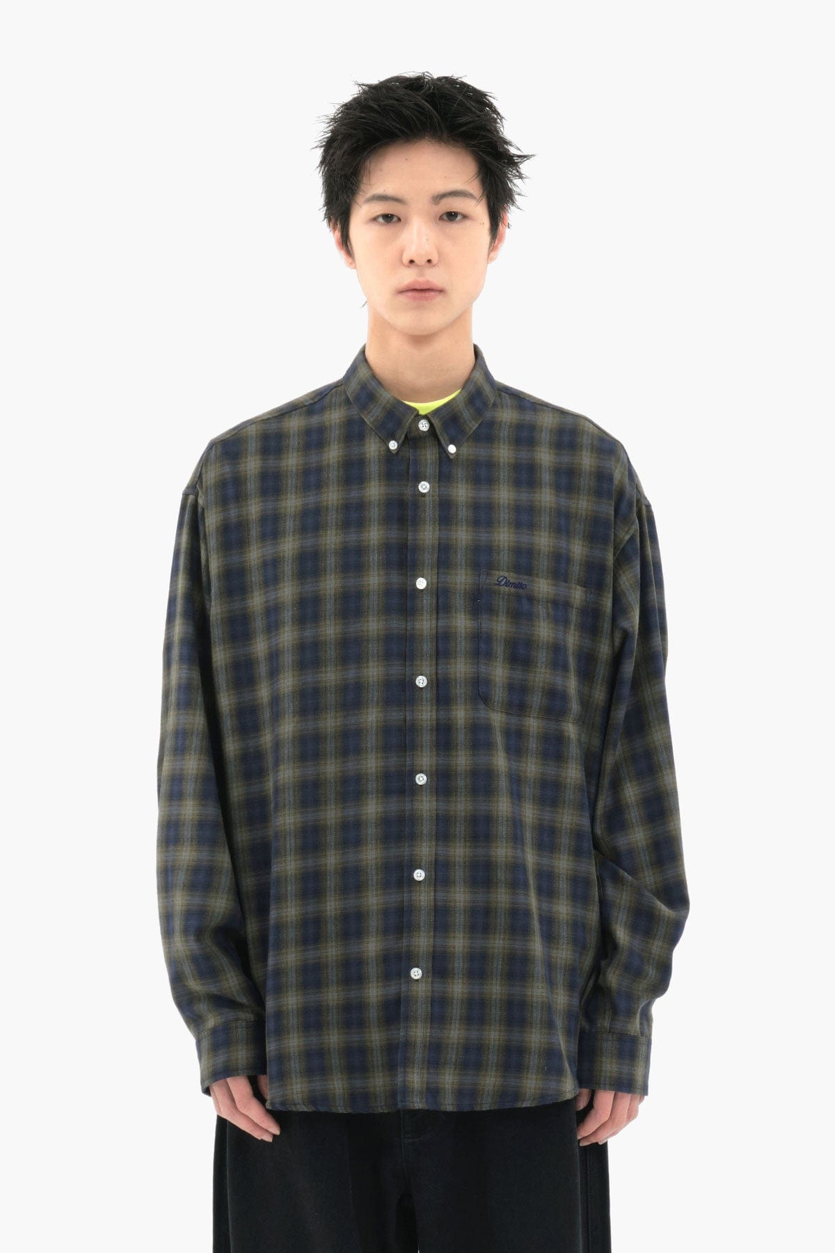 VERT PATTERN L/S SHIRT CHECK BLUE