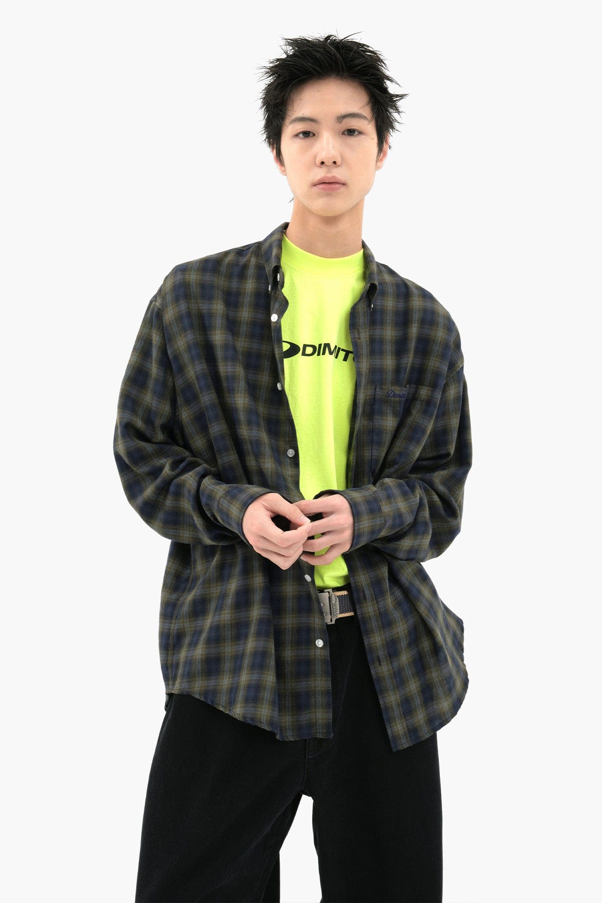 VERT PATTERN L/S SHIRT CHECK BLUE