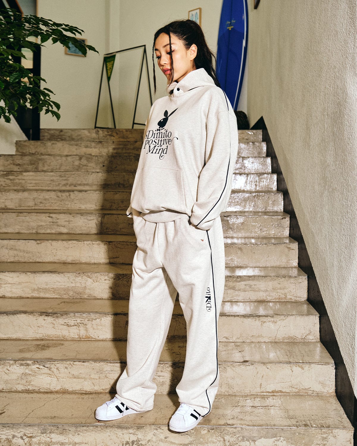 VERT (PLAYBOY X DIMITO) HOODIE MEAL GREY