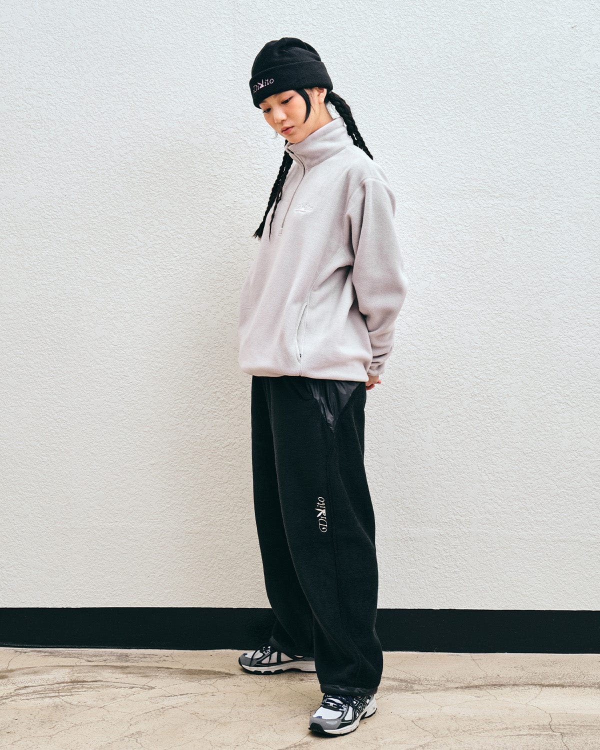 VERT POLARTEC (PLAYBOY X DIMITO) FLEECE HALF ZIP MOCK NECK OATMEAL