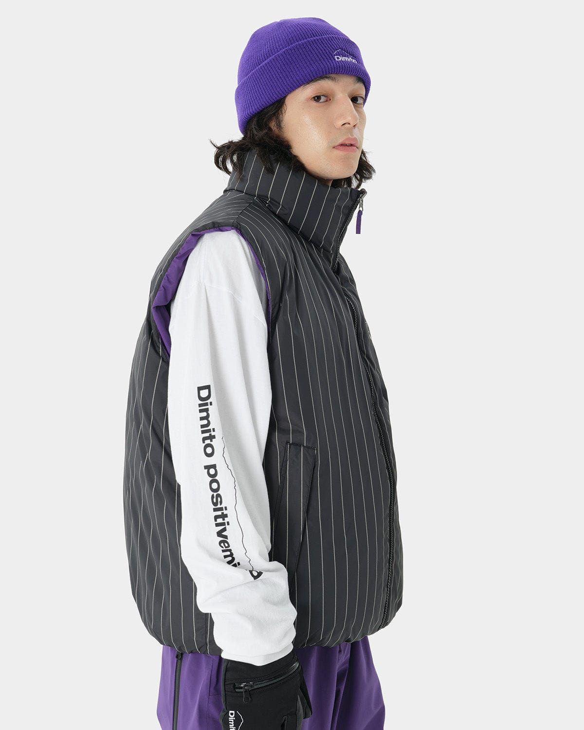 VERT TEAM KOREA REPLICA 23 REVERSIBLE DOWN VEST PURPLE