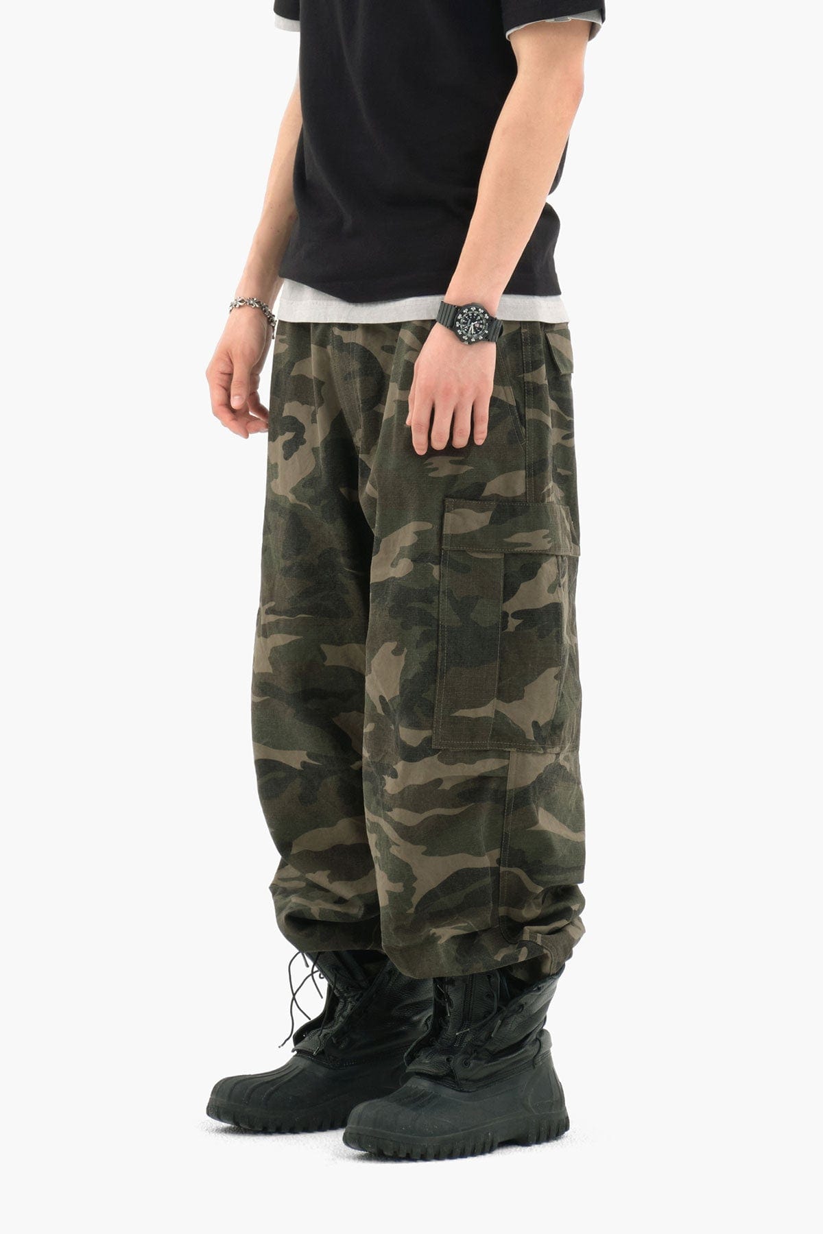 VERT WASHED CARGO PANTS (LOOSE FIT) WOODLAND CAMO