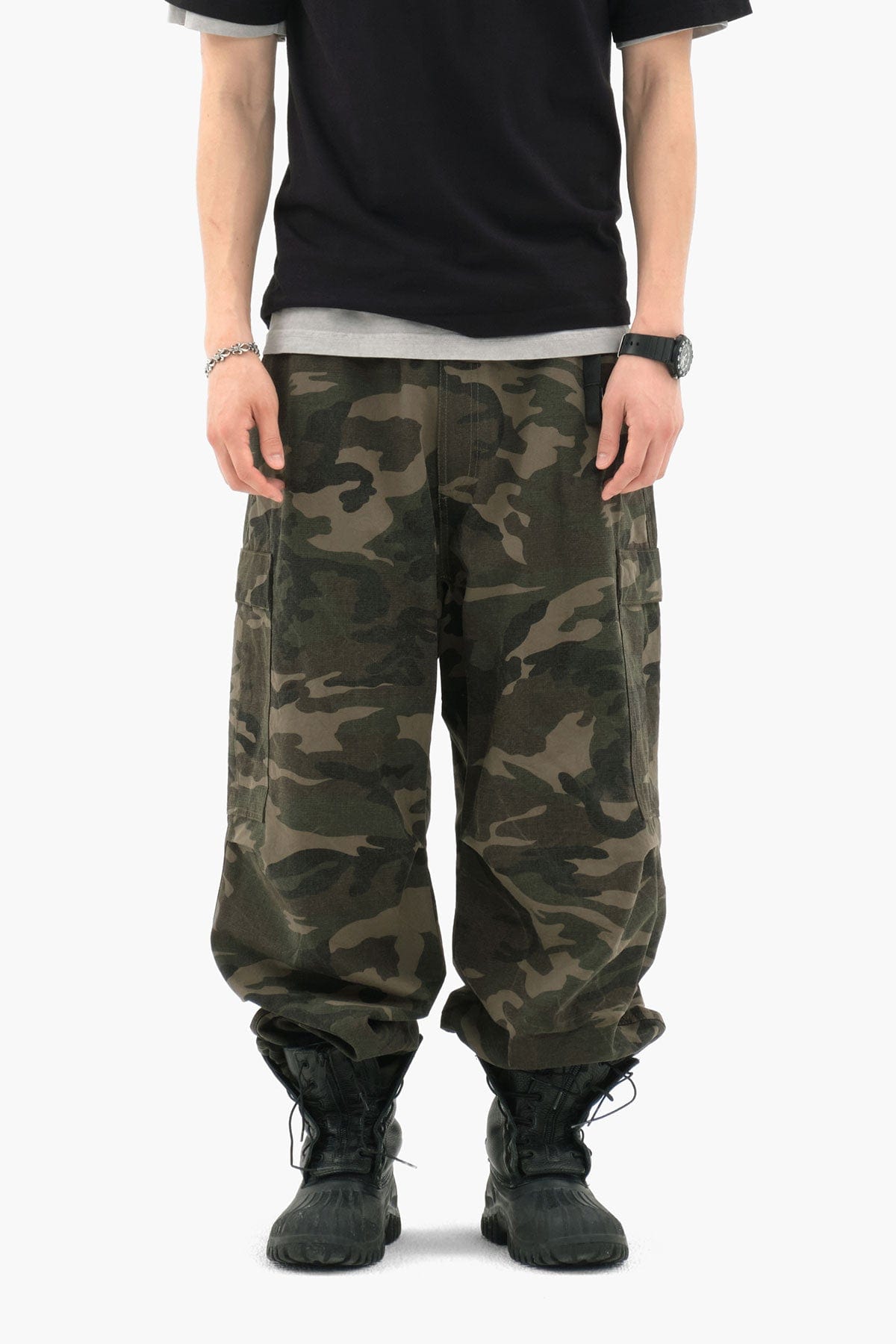 VERT WASHED CARGO PANTS (LOOSE FIT) WOODLAND CAMO