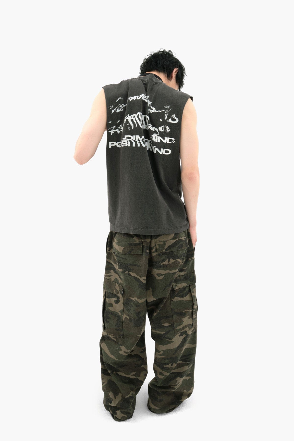 VERT WASHED CARGO PANTS (LOOSE FIT) WOODLAND CAMO