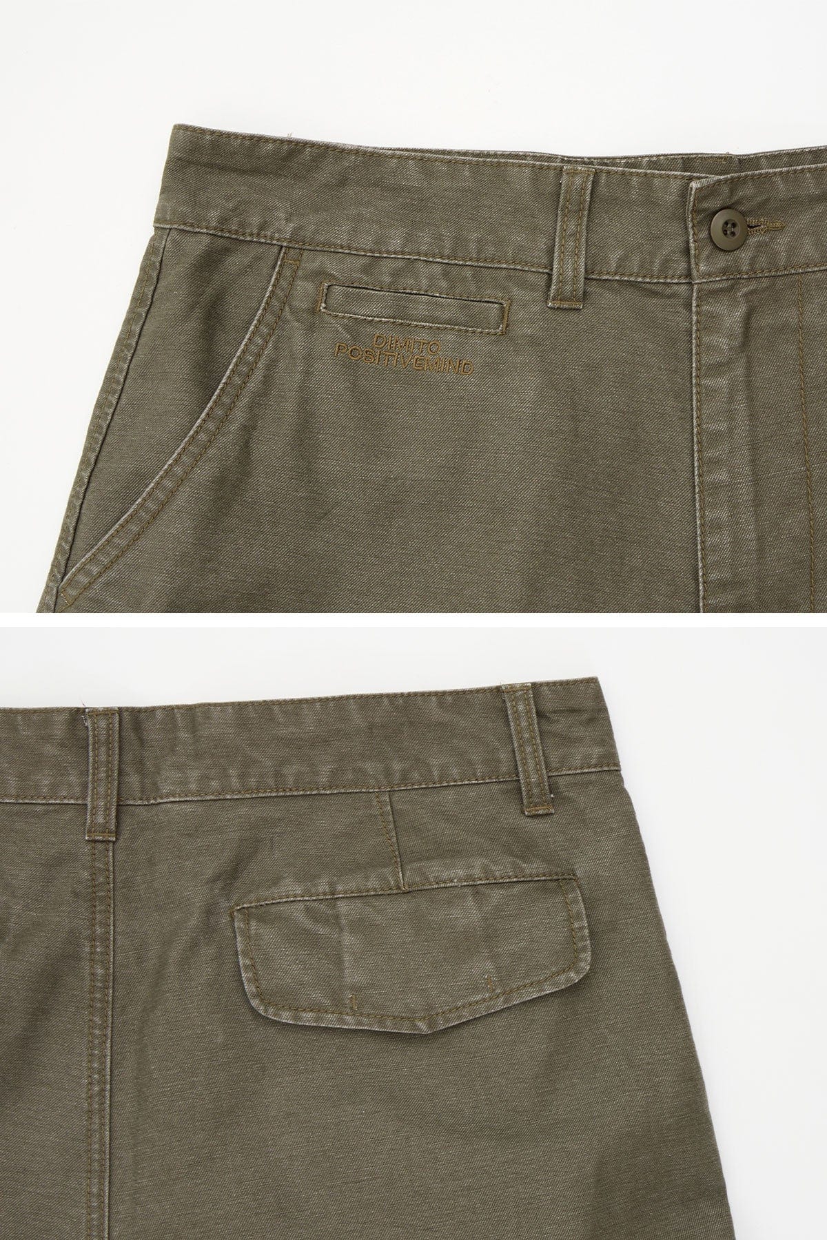 VERT WASHED CARGO SHORTS (LOOSE FIT) KHAKI