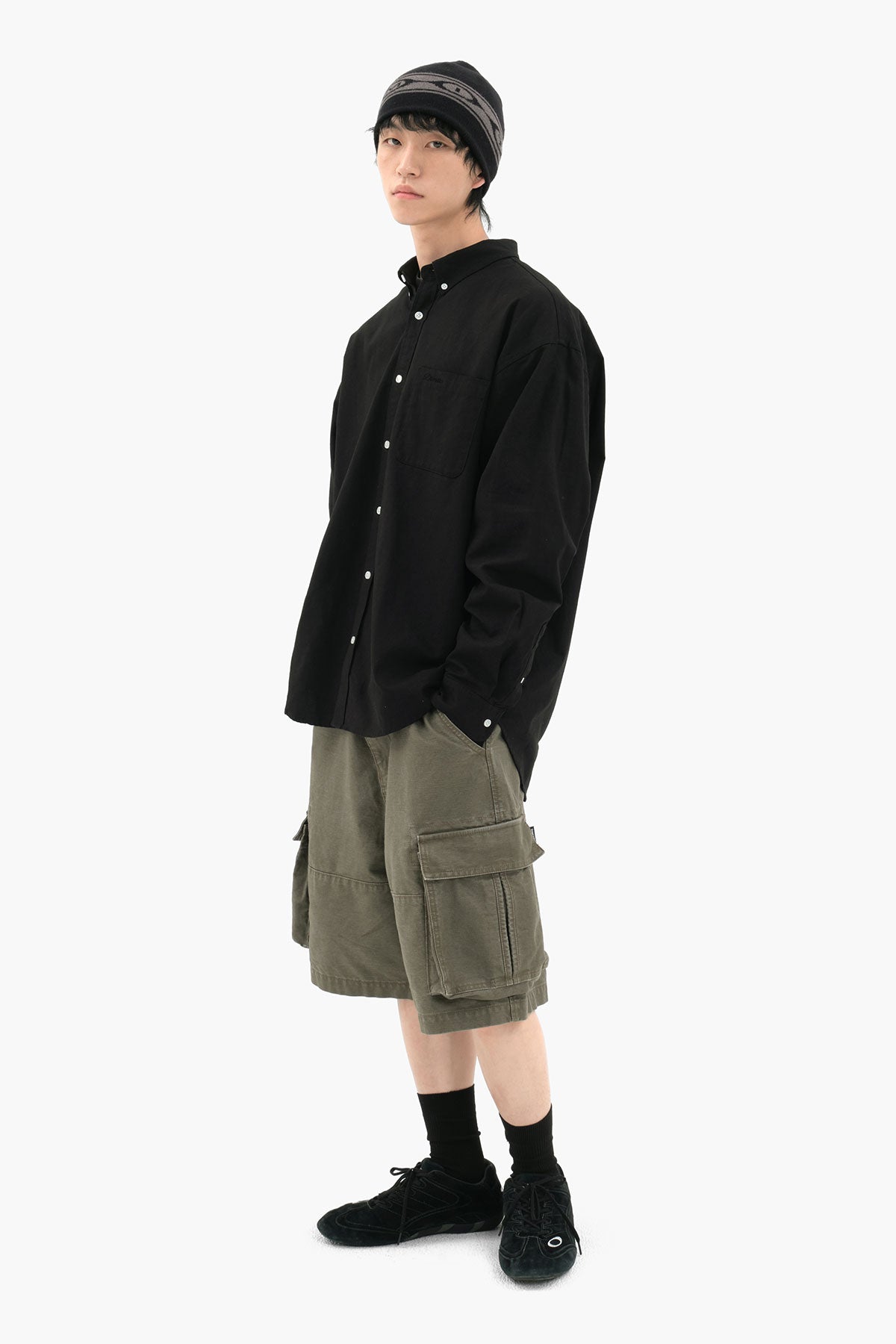 VERT WASHED CARGO SHORTS (LOOSE FIT) KHAKI