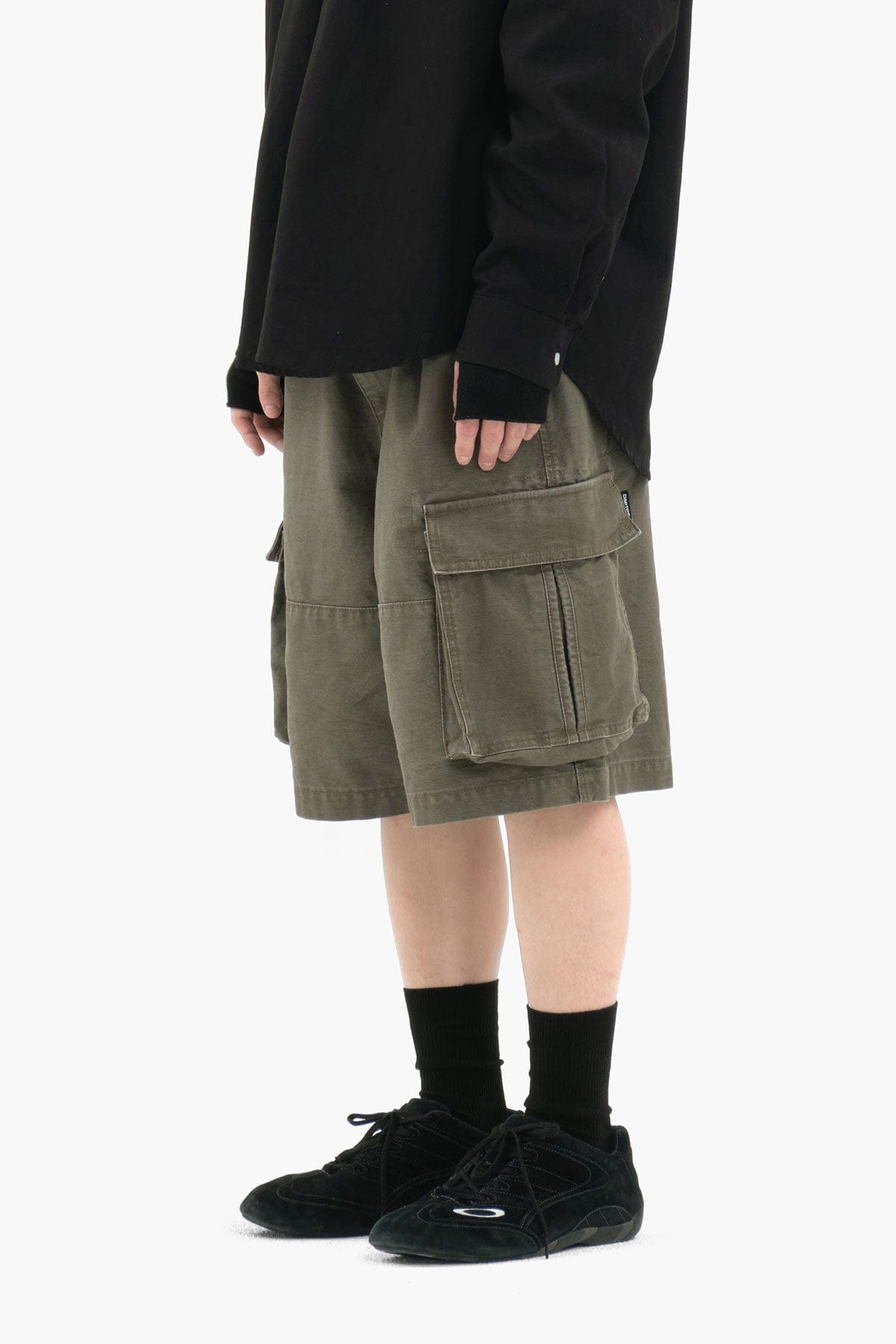 VERT WASHED CARGO SHORTS (LOOSE FIT) KHAKI