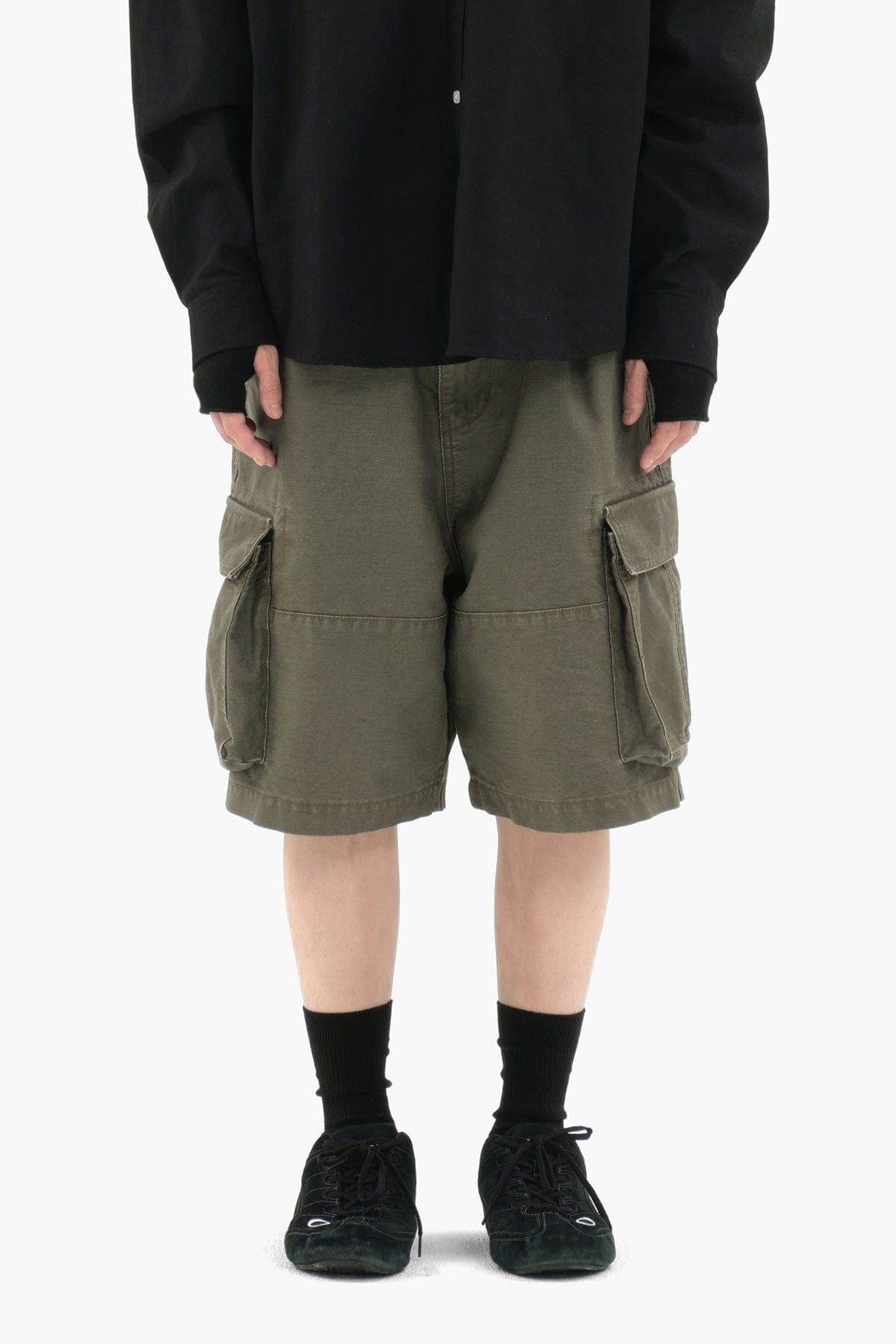 VERT WASHED CARGO SHORTS (LOOSE FIT) KHAKI