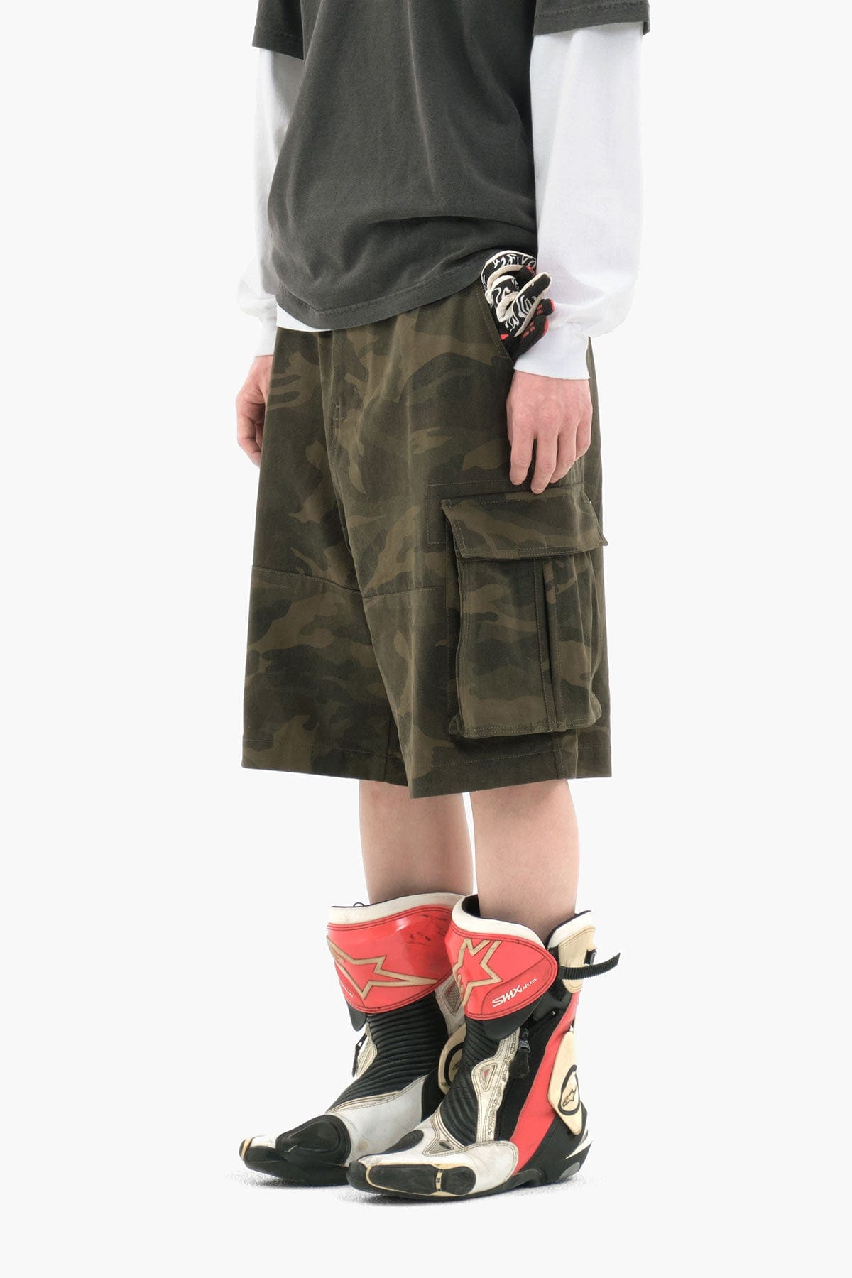VERT WASHED CARGO SHORTS (LOOSE FIT) WOODLAND CAMO