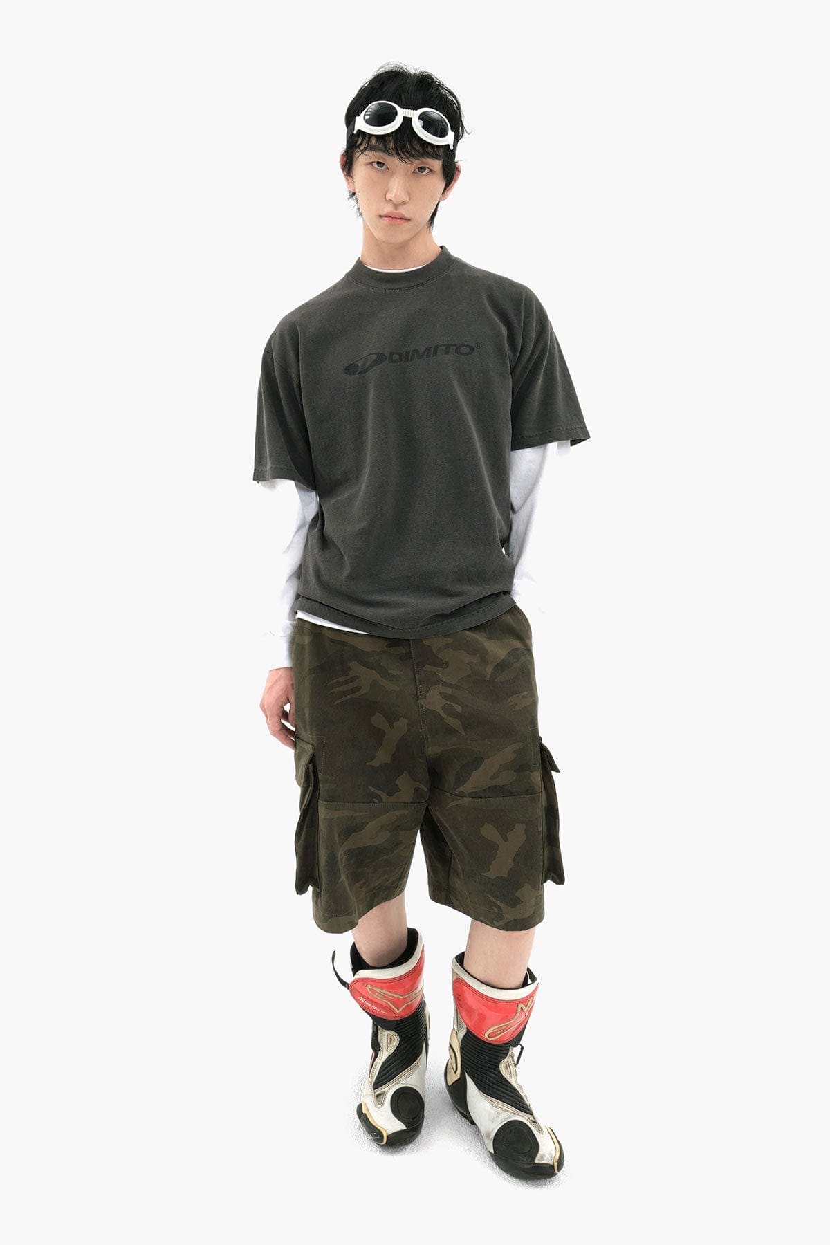VERT WASHED CARGO SHORTS (LOOSE FIT) WOODLAND CAMO