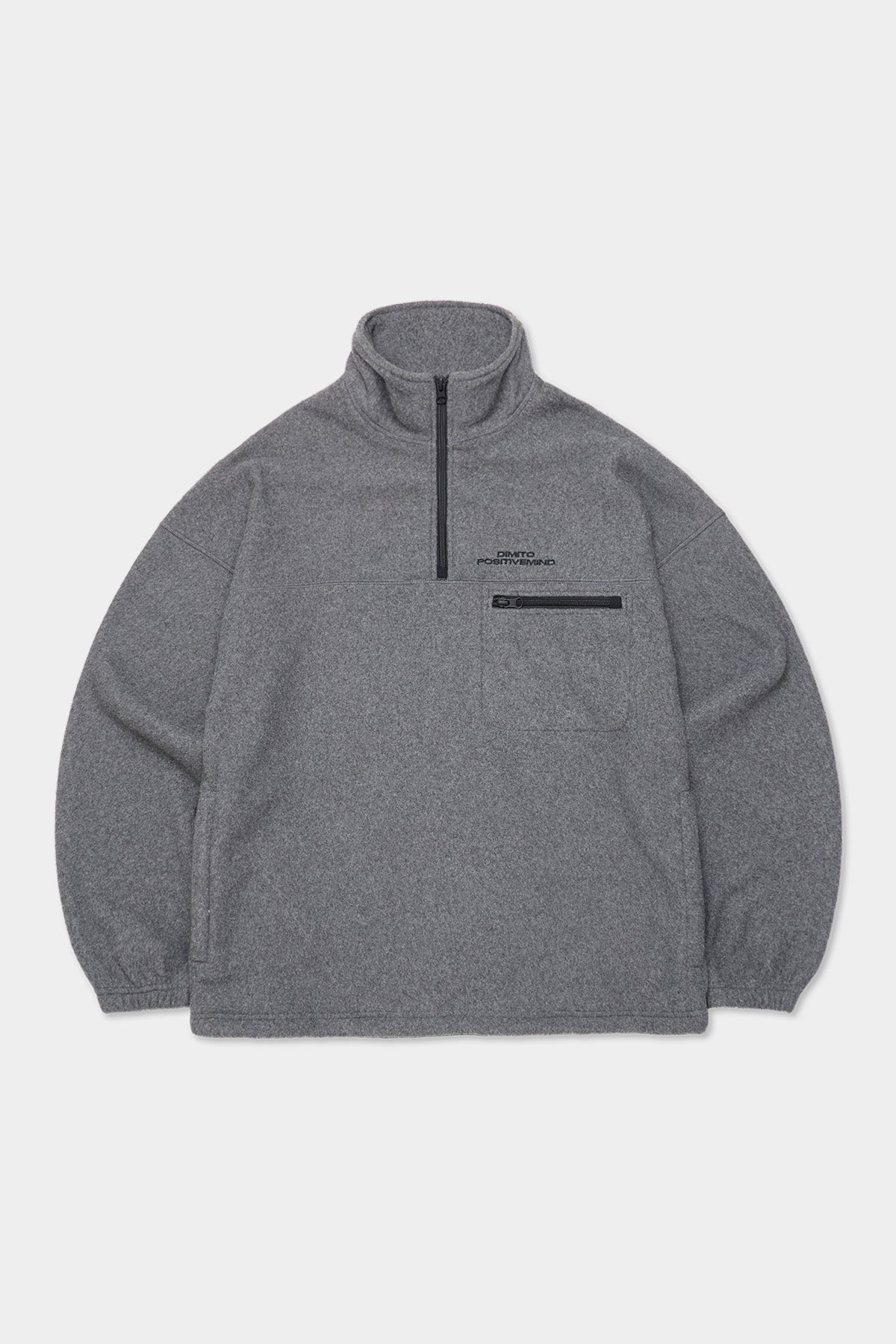 25 FLEECE HALF ZIP HEATHER GREY