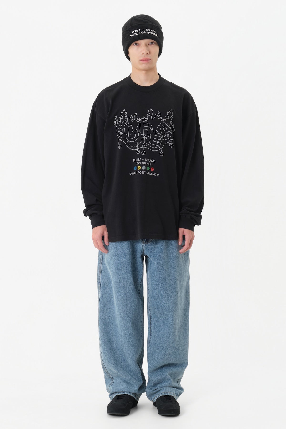 TEAM KOREA REPLICA COLORING LSV GD 6.5OZ TEE BLACK