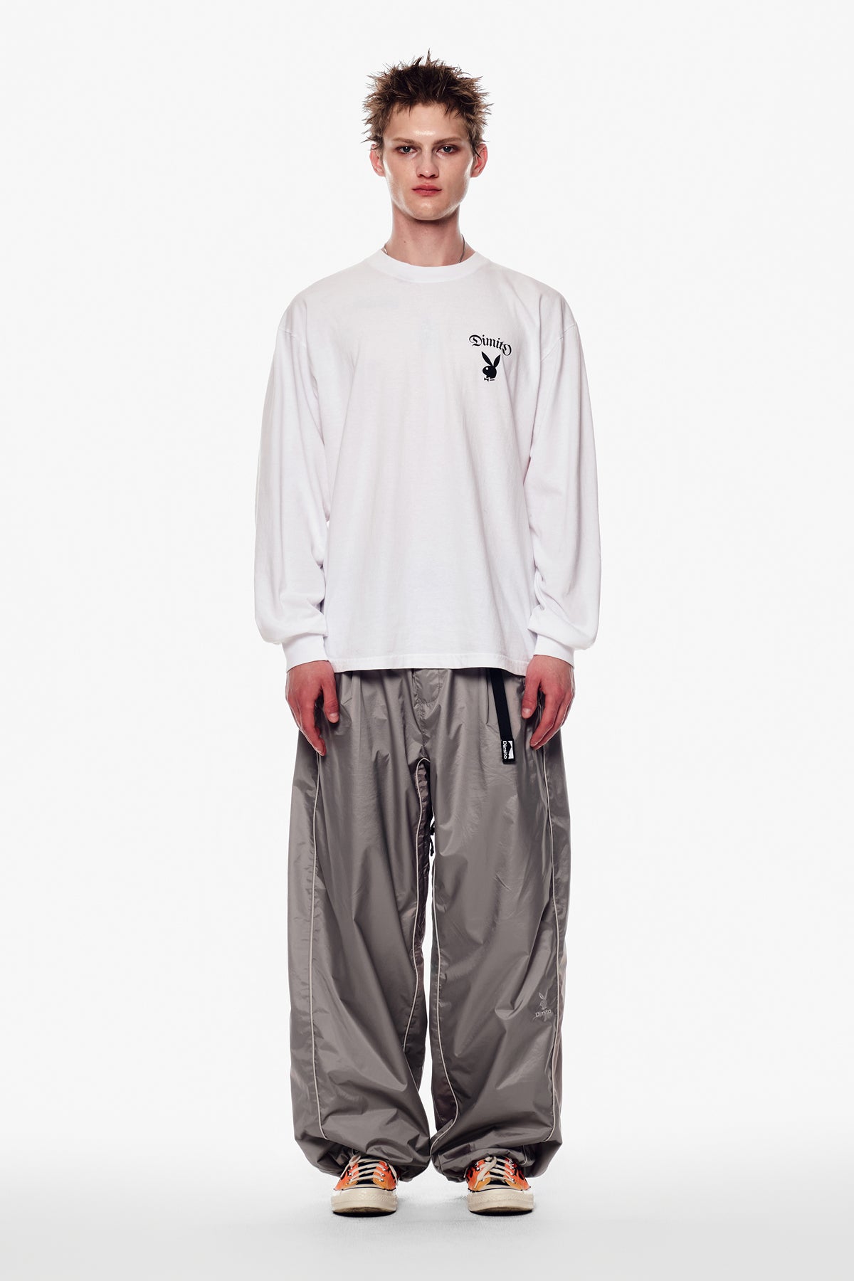 [PLAYBOY x DIMITO] PIPING BANDED PANTS (WIDE FIT LV.2) CONCRETE GREY