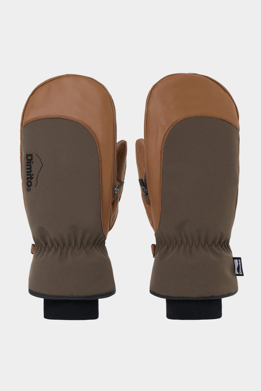 LEATHER 3-WAY OPEN MITTEN MUD