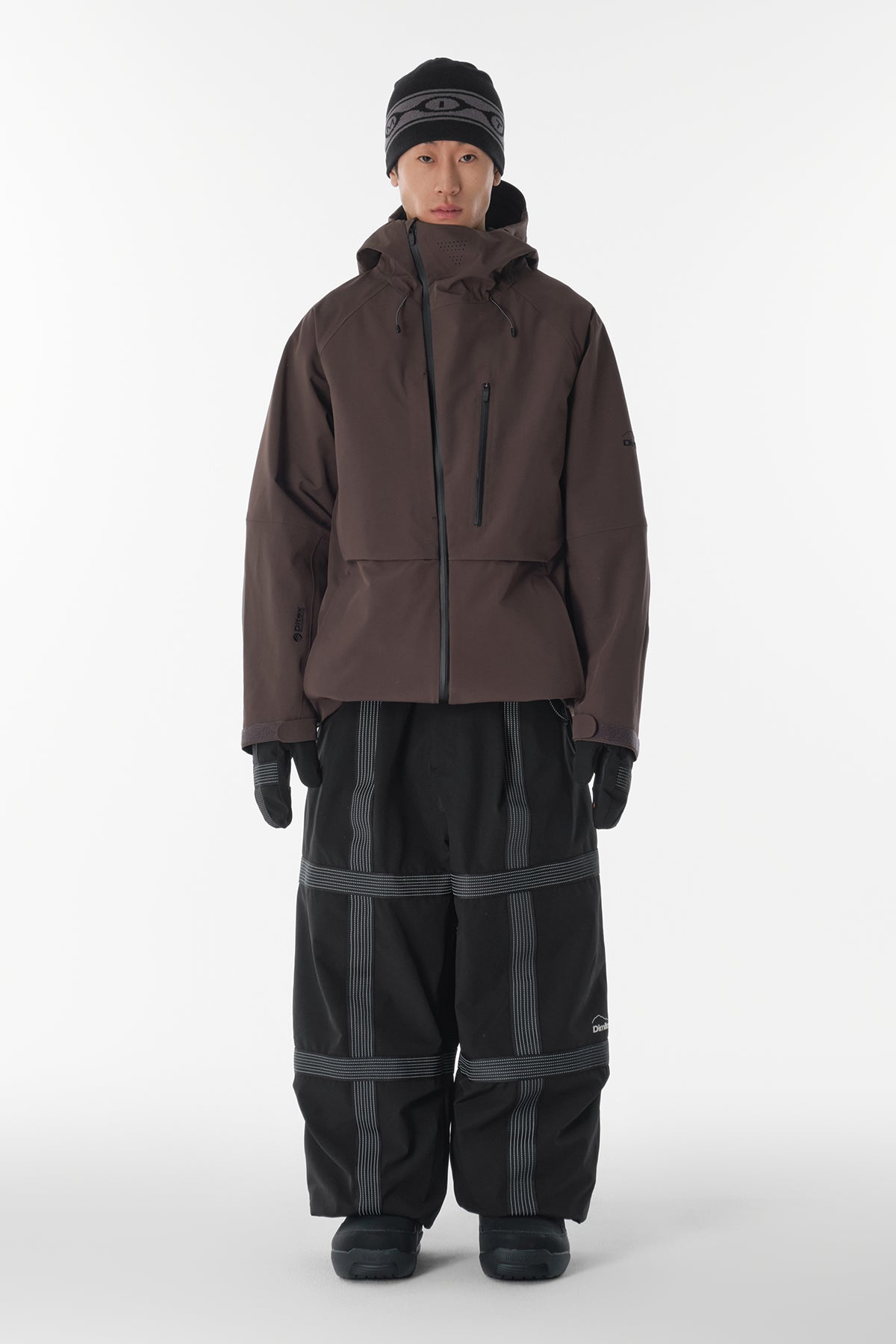 REFLECTIVE LINE BANDED PANTS (WIDE FIT LV.2) BLACK