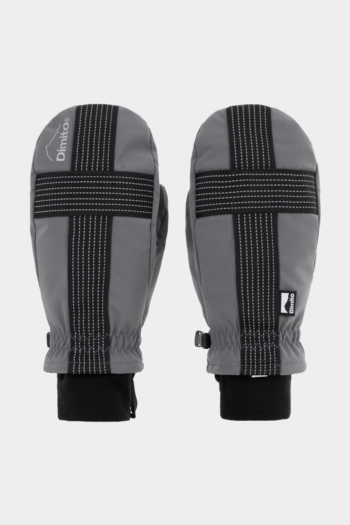 REFLECTIVE CROSS BAND MITTEN COOL GREY