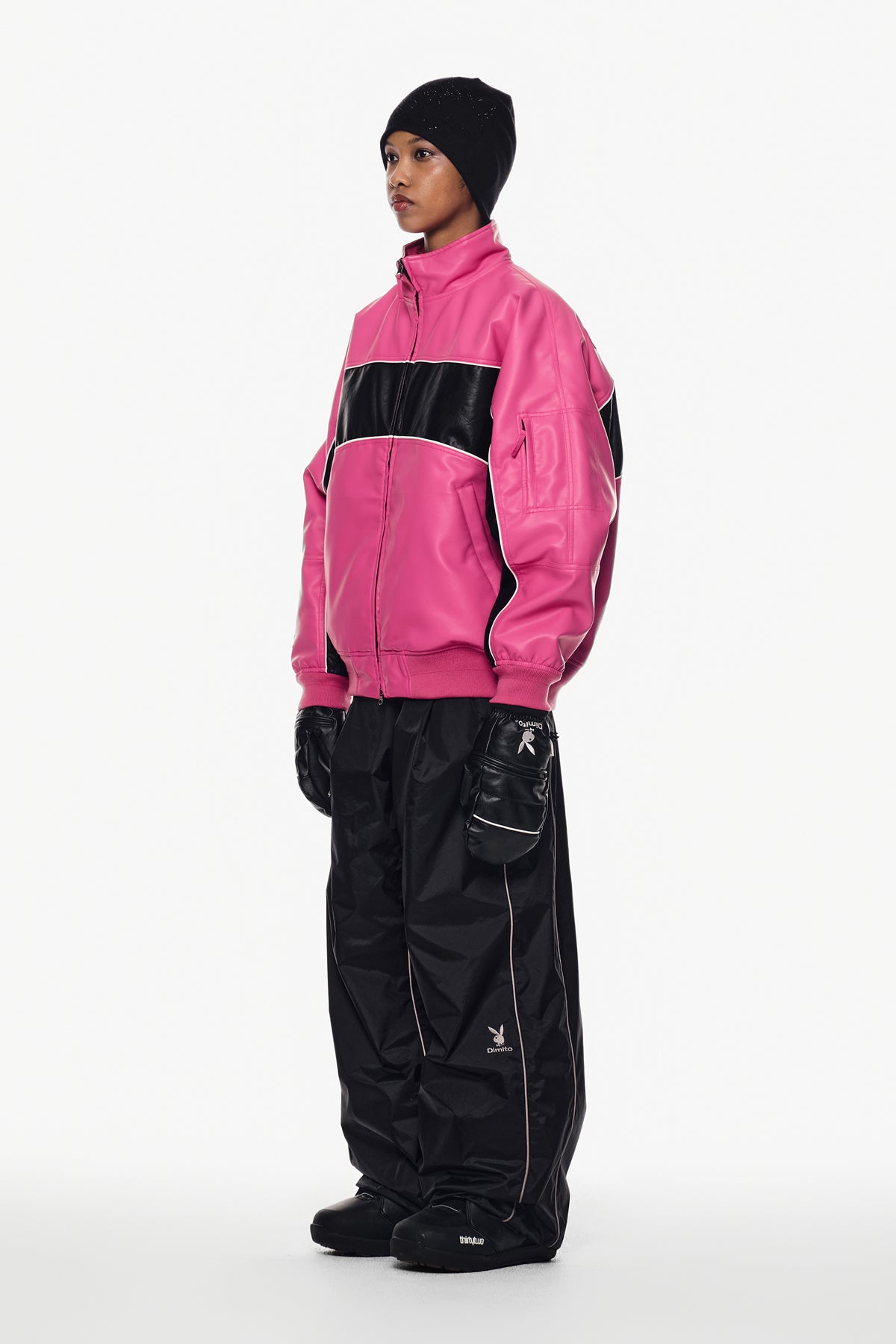 [PLAYBOY x DIMITO] PIPING BANDED PANTS (WIDE FIT LV.2) BLACK