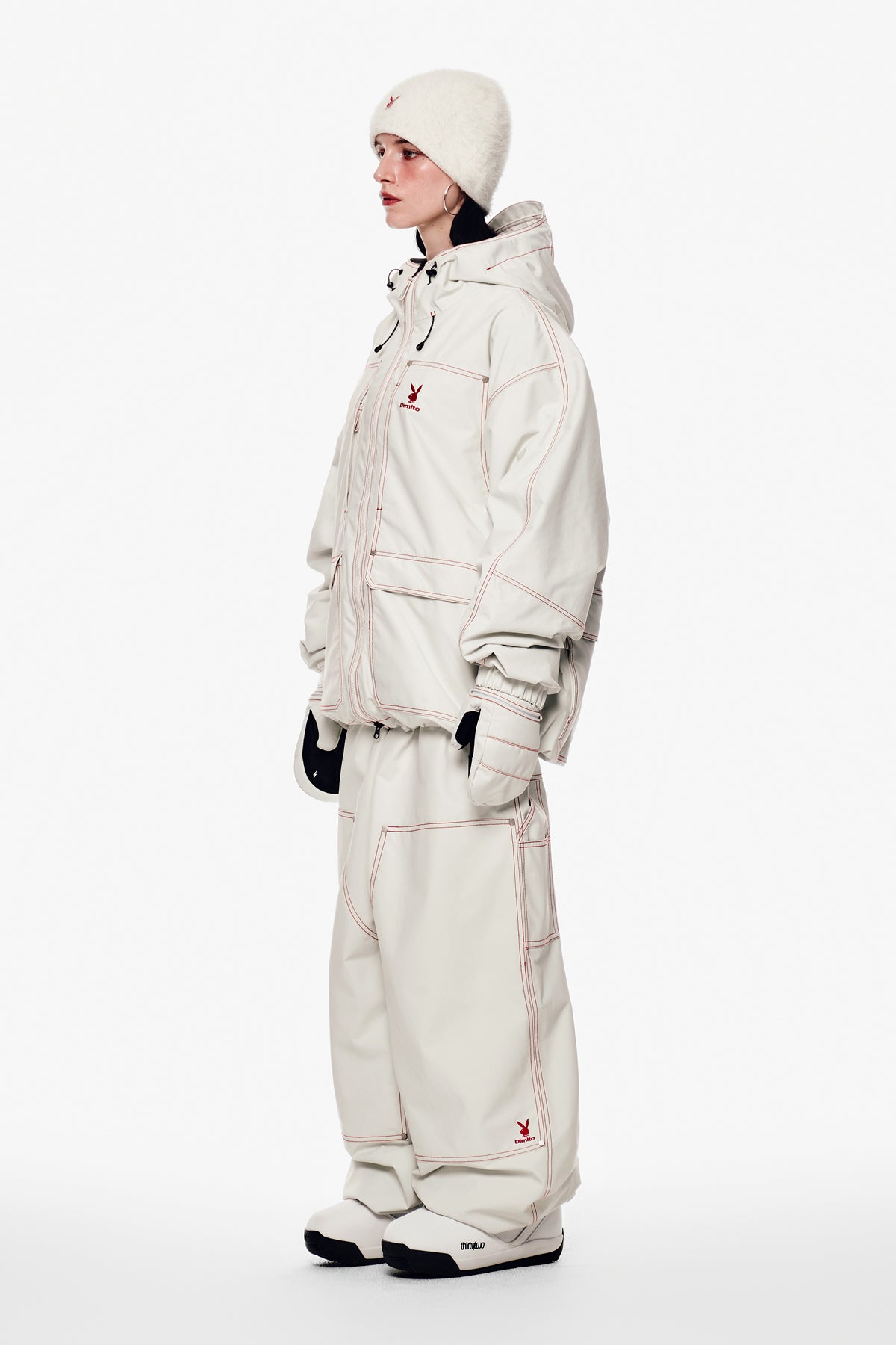 [PLAYBOY x DIMITO] DOUBLE KNEE PANTS (WIDE FIT LV.2) OFF WHITE