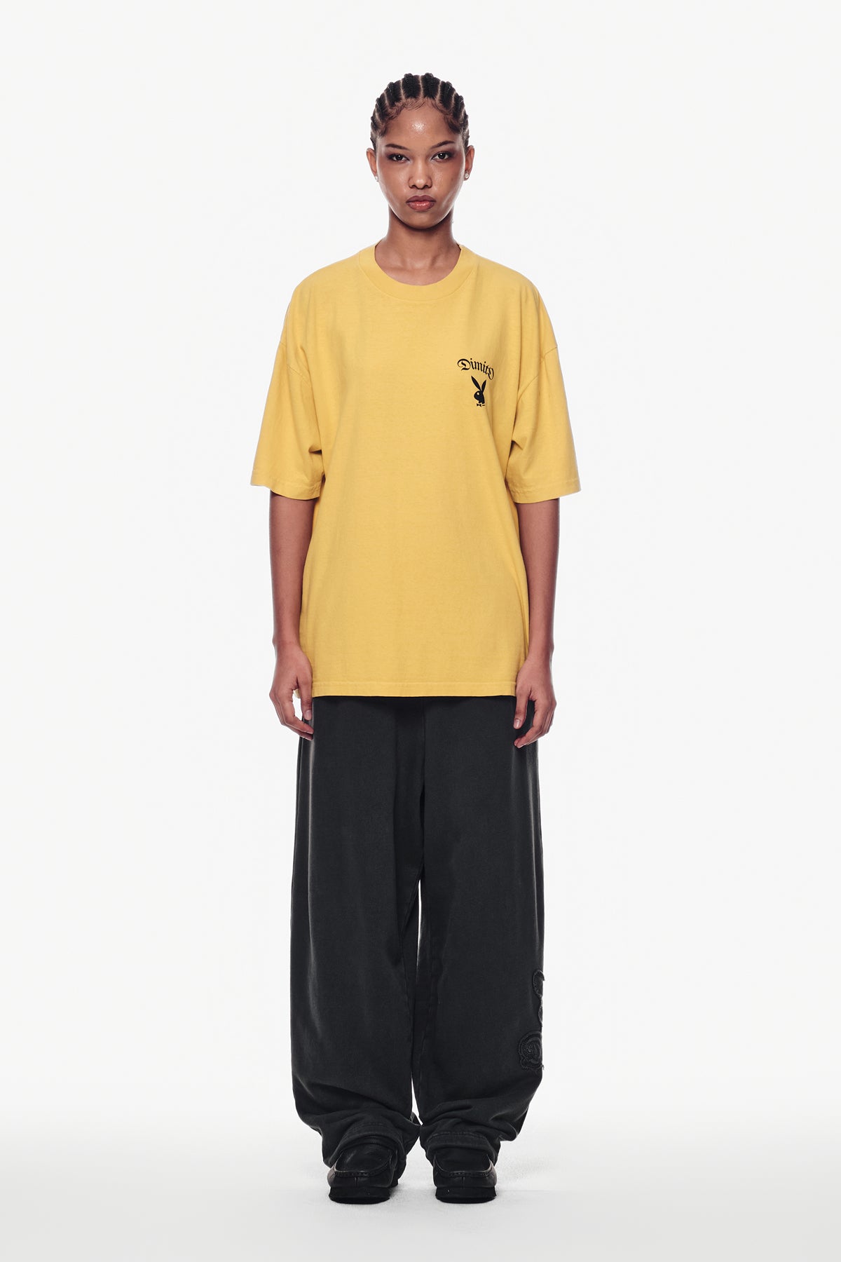 [PLAYBOY x DIMITO] BUNNY SWEATPANTS WASHED BLACK