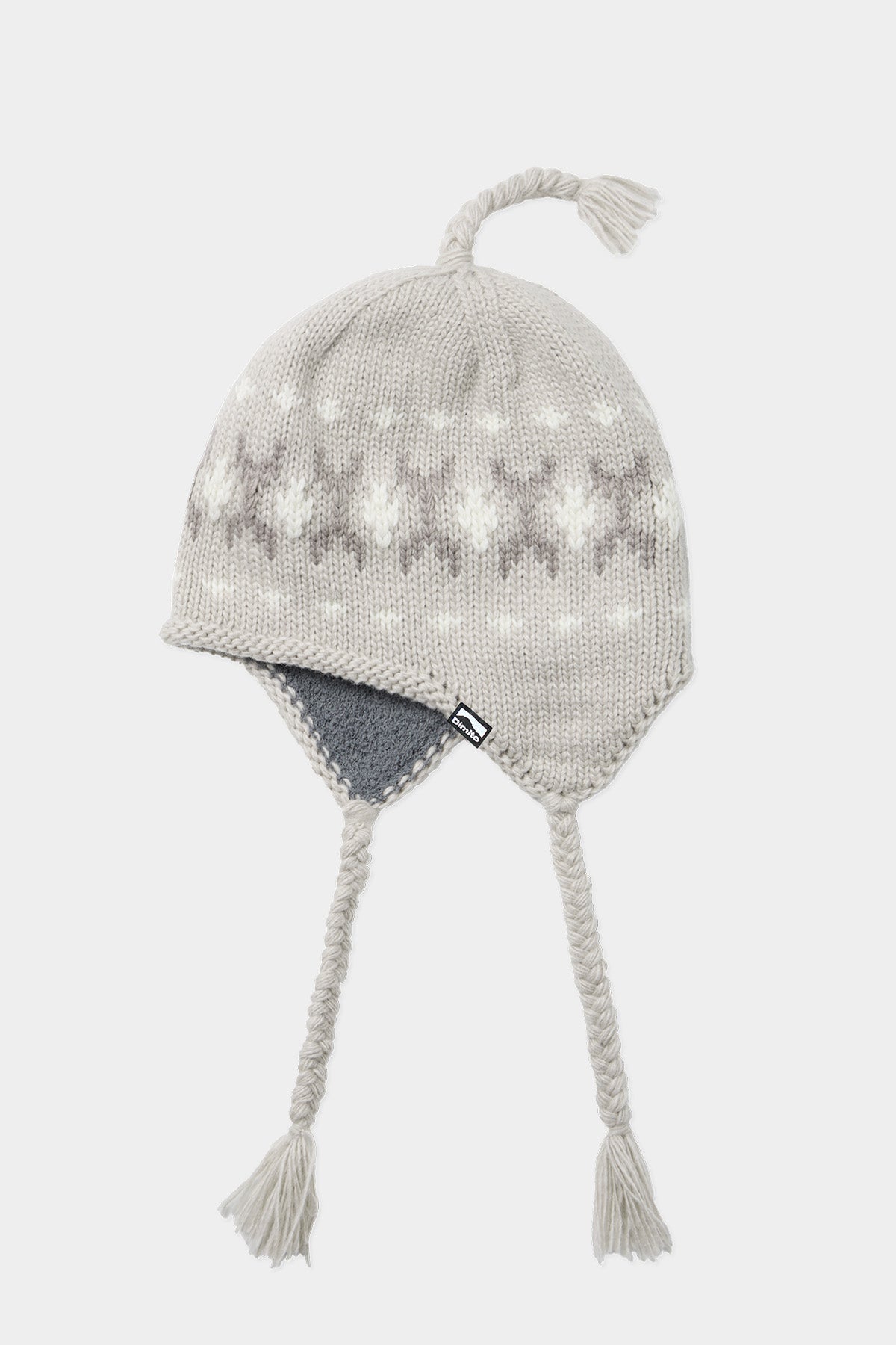 SIMPLE CROCHET EAR FLAP BEANIE GREY
