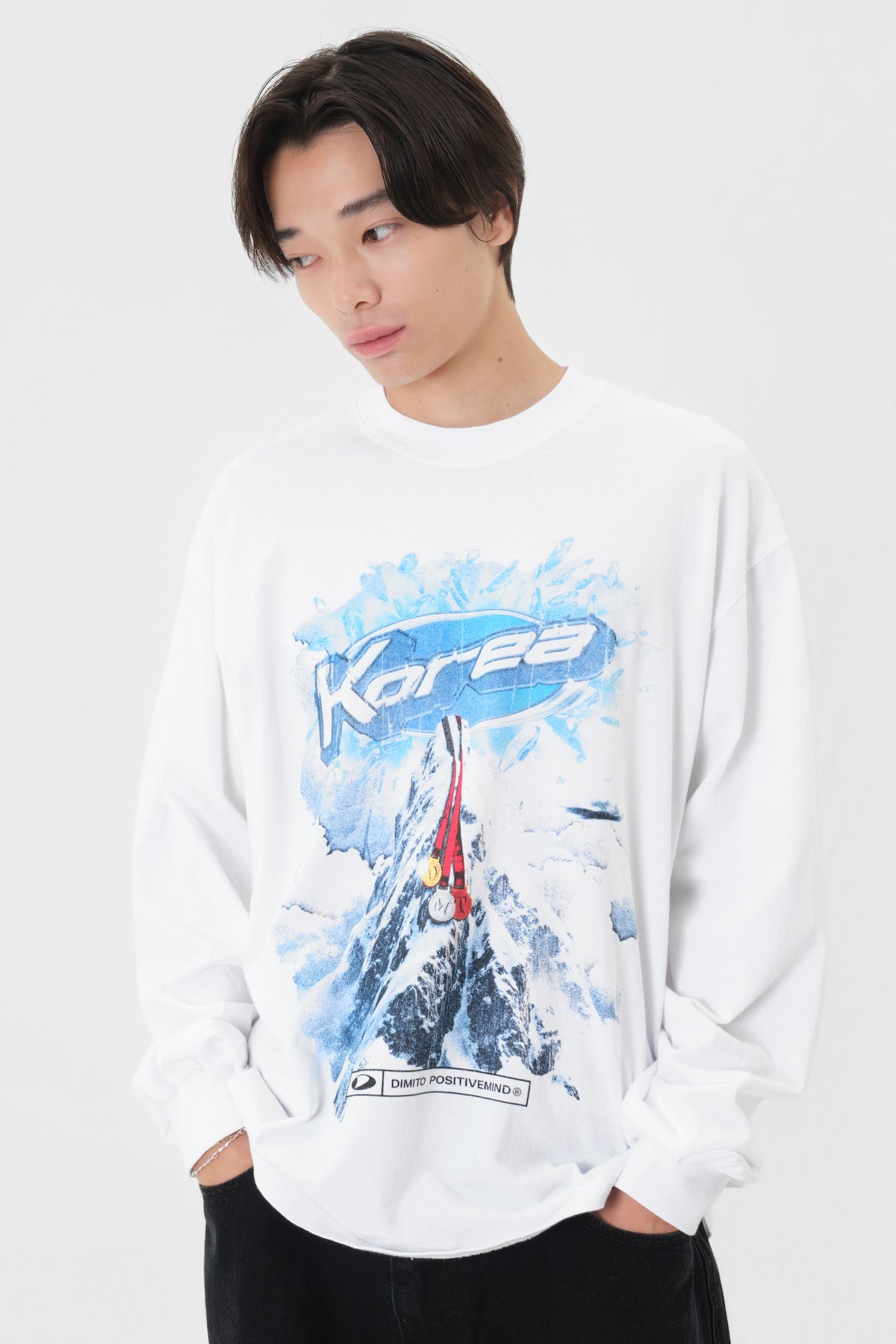 TEAM KOREA REPLICA COLLAGE LSV GD 6.5OZ TEE WHITE