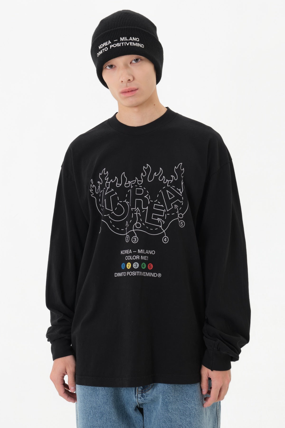 TEAM KOREA REPLICA COLORING LSV GD 6.5OZ TEE BLACK