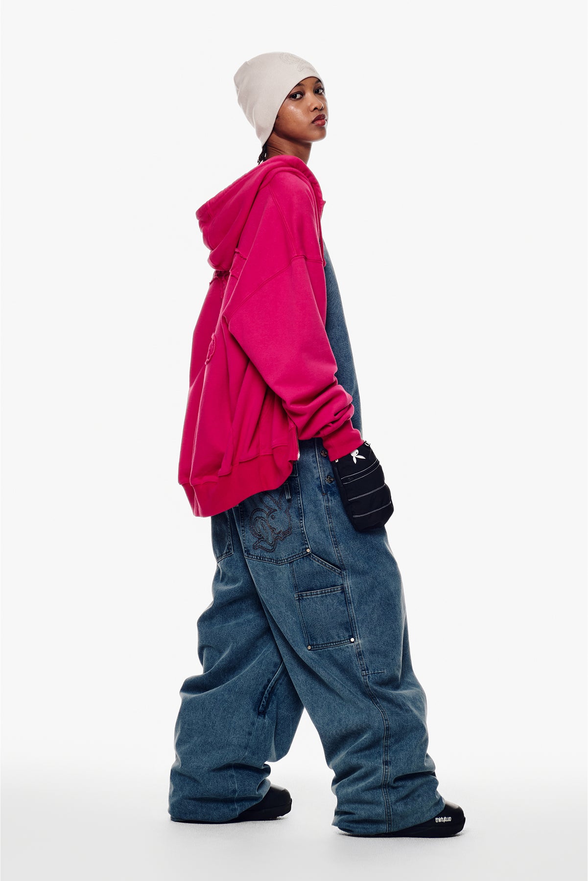 [PLAYBOY x DIMITO] BUNNY ZIP HOODIE WASHED PINK