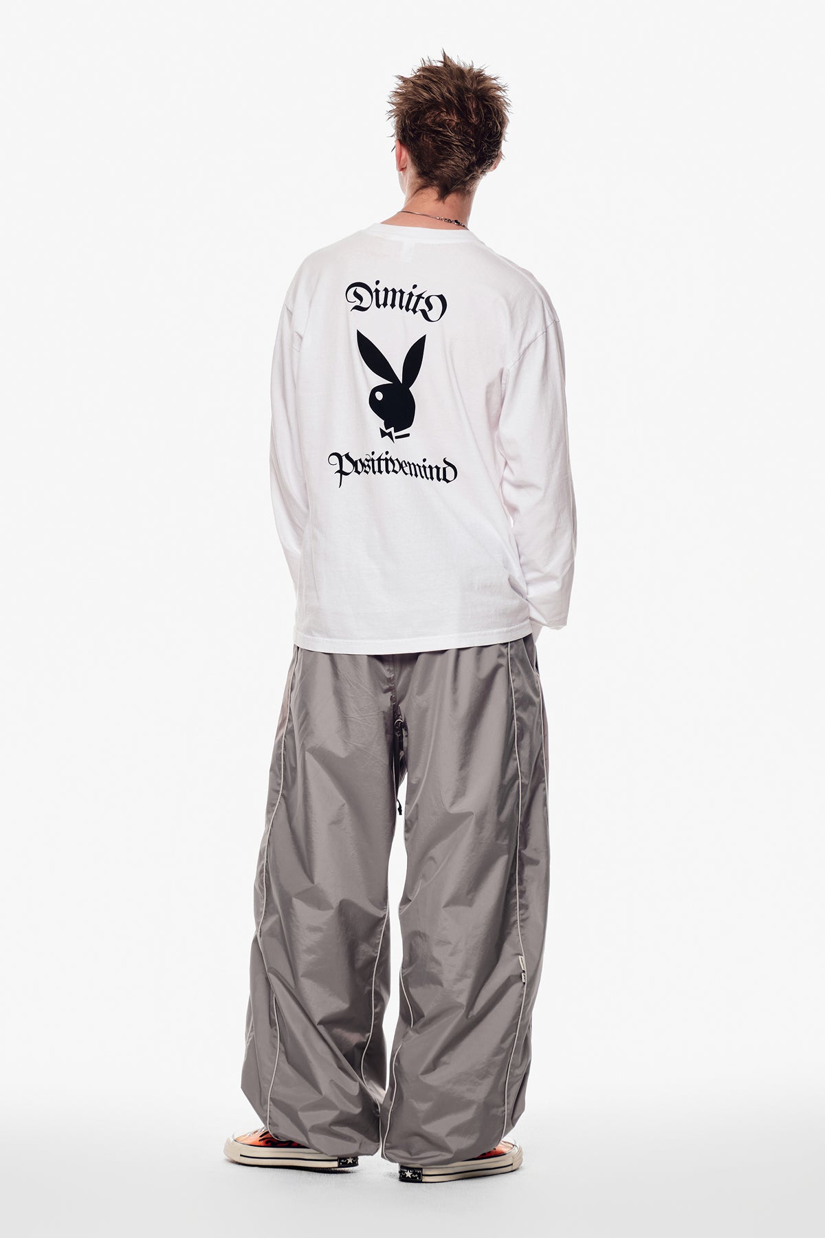 [PLAYBOY x DIMITO] PIPING BANDED PANTS (WIDE FIT LV.2) CONCRETE GREY
