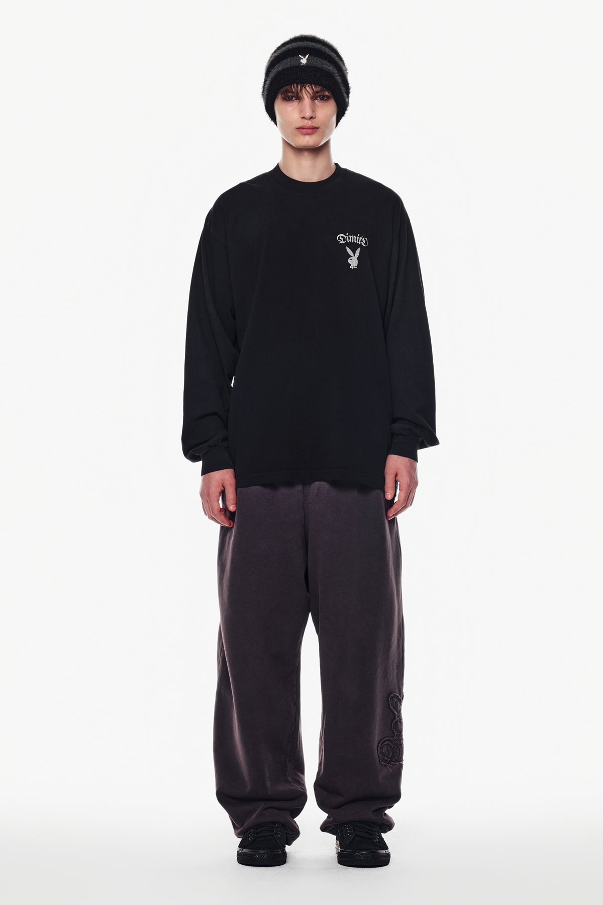 [PLAYBOY x DIMITO] BUNNY SWEATPANTS WASHED WINE