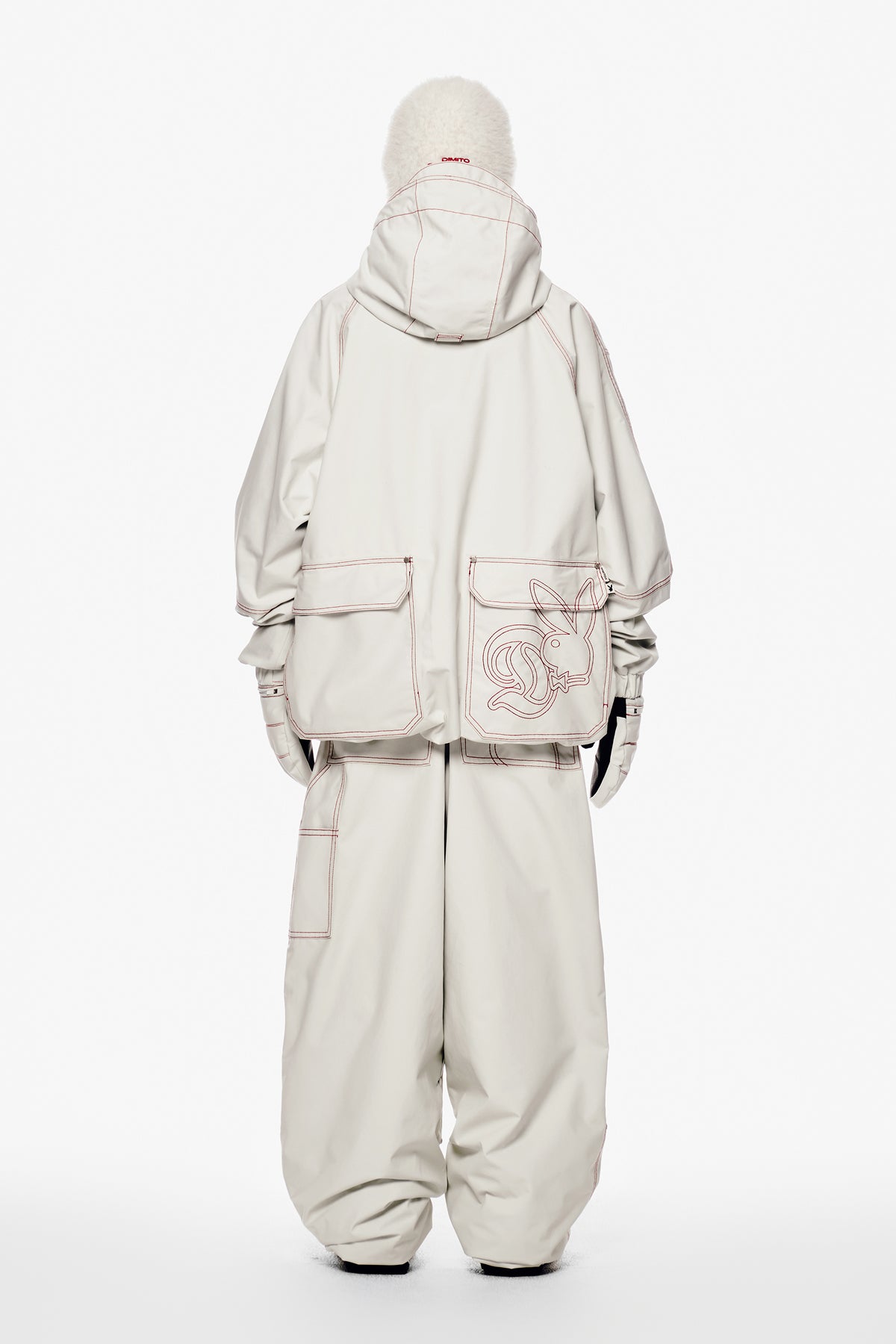 [PLAYBOY x DIMITO] DOUBLE KNEE PANTS (WIDE FIT LV.2) OFF WHITE