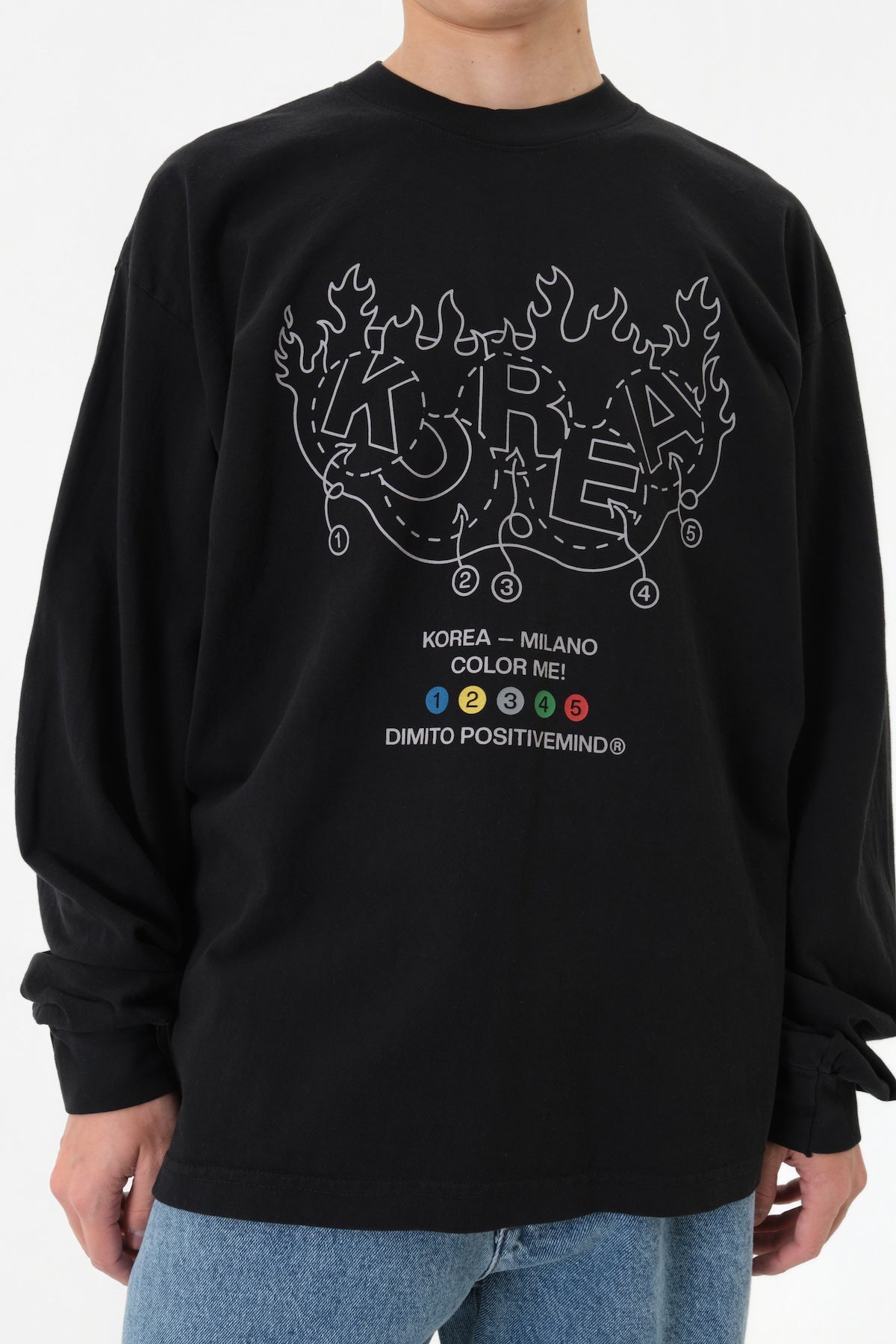 TEAM KOREA REPLICA COLORING LSV GD 6.5OZ TEE BLACK