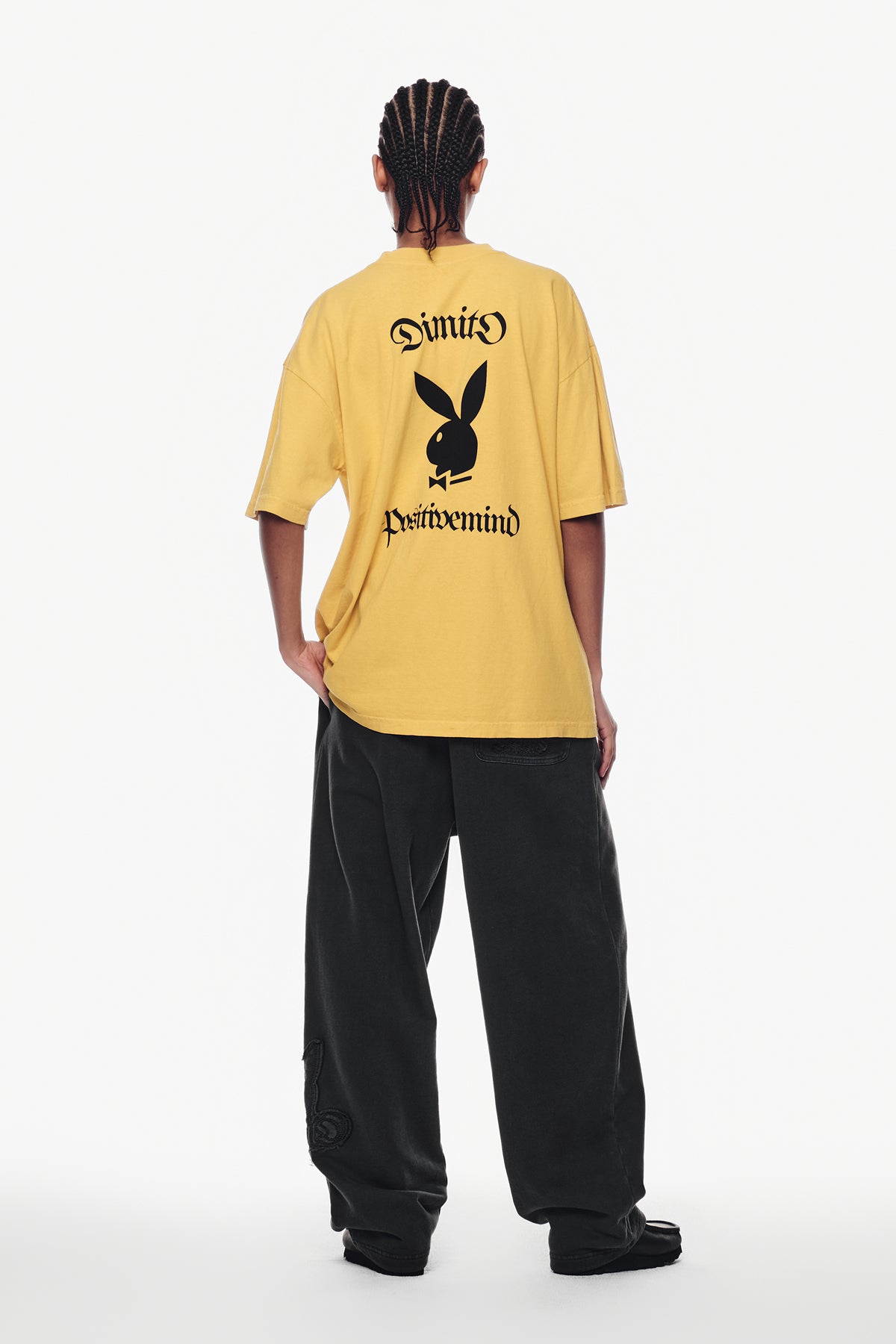 [PLAYBOY x DIMITO] BUNNY SWEATPANTS WASHED BLACK