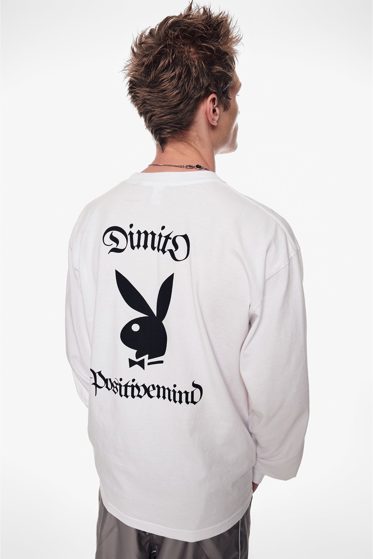 [PLAYBOY x DIMITO] BUNNY GRAPHIC LSV GD 6.5OZ TEE WHITE