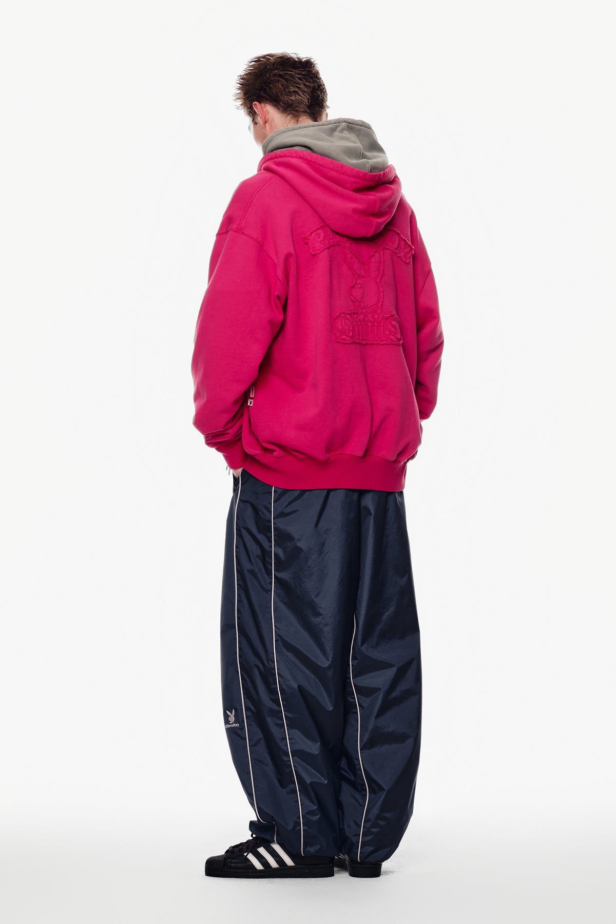 [PLAYBOY x DIMITO] PIPING BANDED PANTS (WIDE FIT LV.2) CLOUDY BLUE