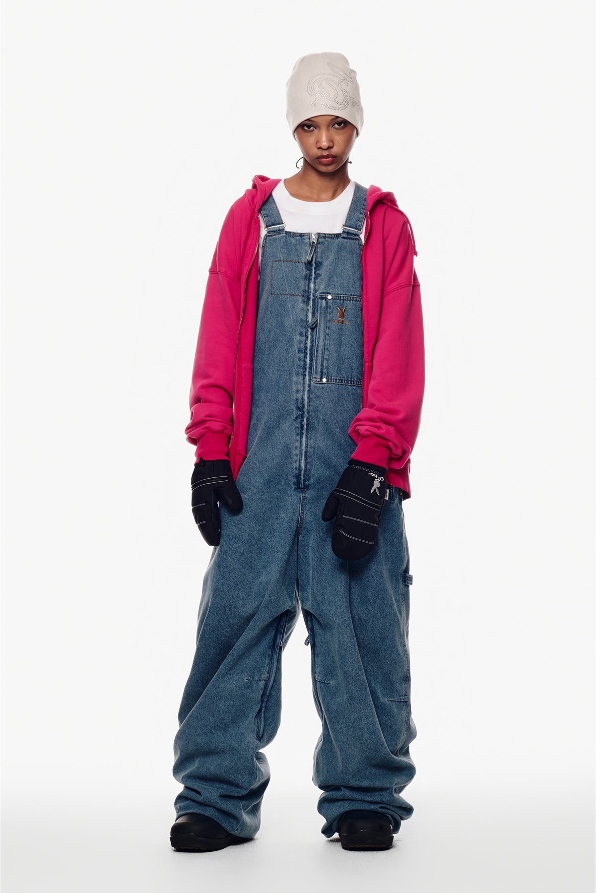 [PLAYBOY x DIMITO] BUNNY ZIP HOODIE WASHED PINK