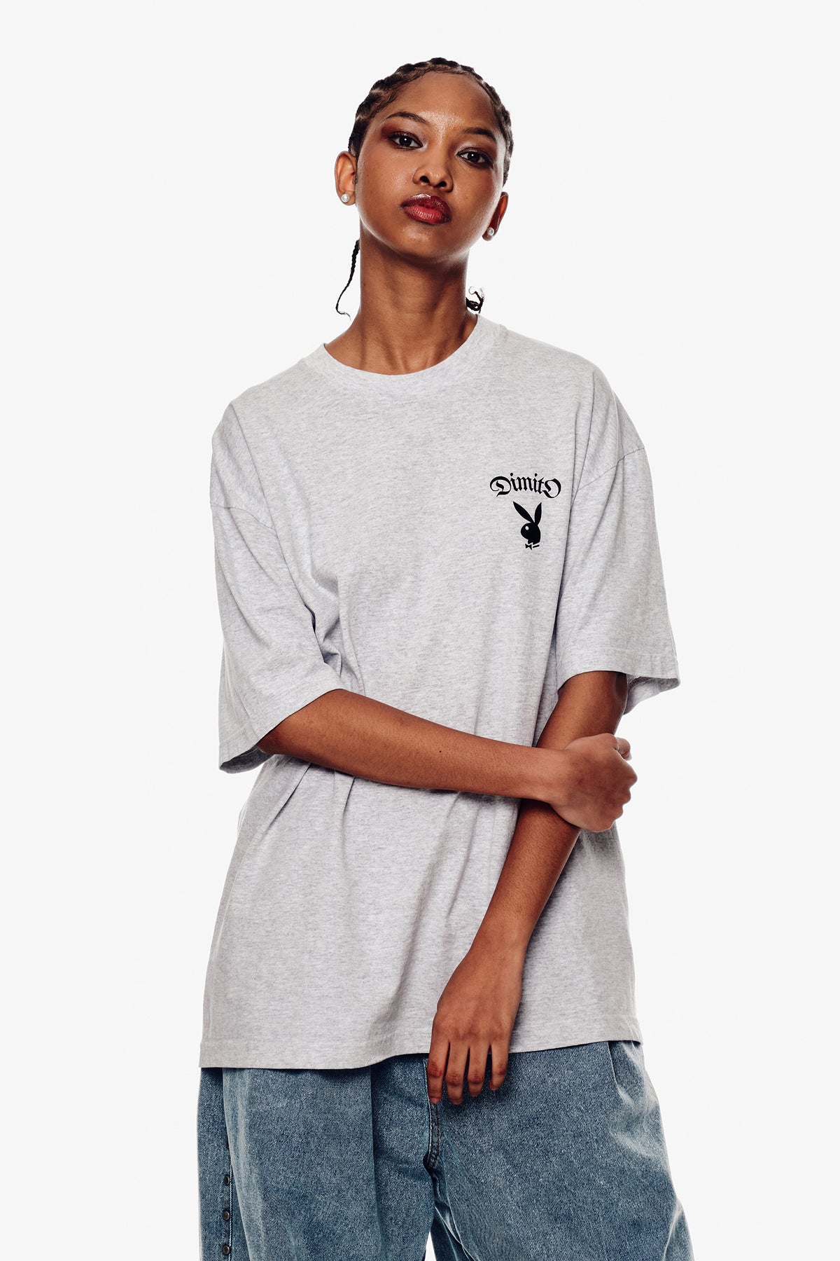 [PLAYBOY x DIMITO] BUNNY GRAPHIC SSV GD 6.5OZ TEE ASH