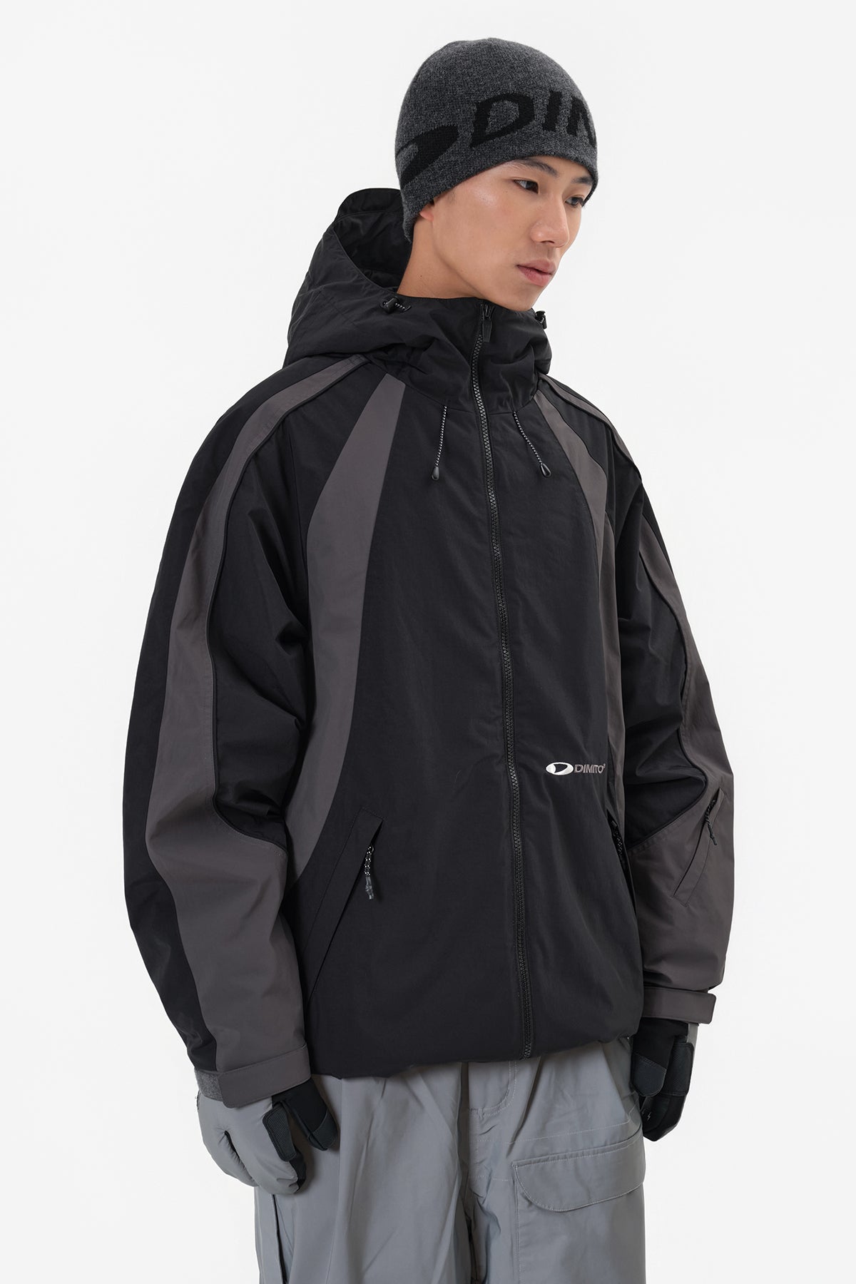 WAVE PADDED JACKET MID BLACK