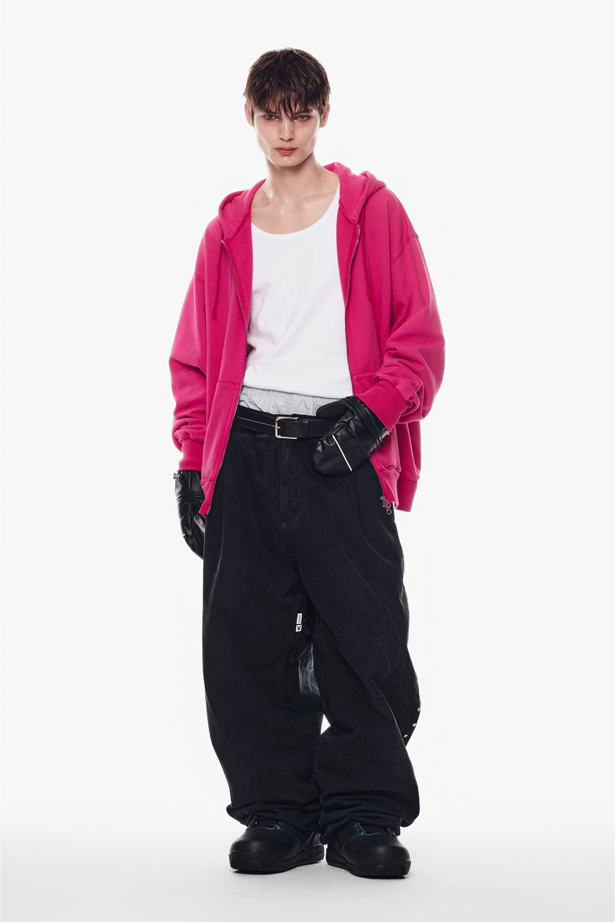 [PLAYBOY x DIMITO] STUD LINE OG DENIM PANTS (WIDE FIT LV.2) WASHED BLACK