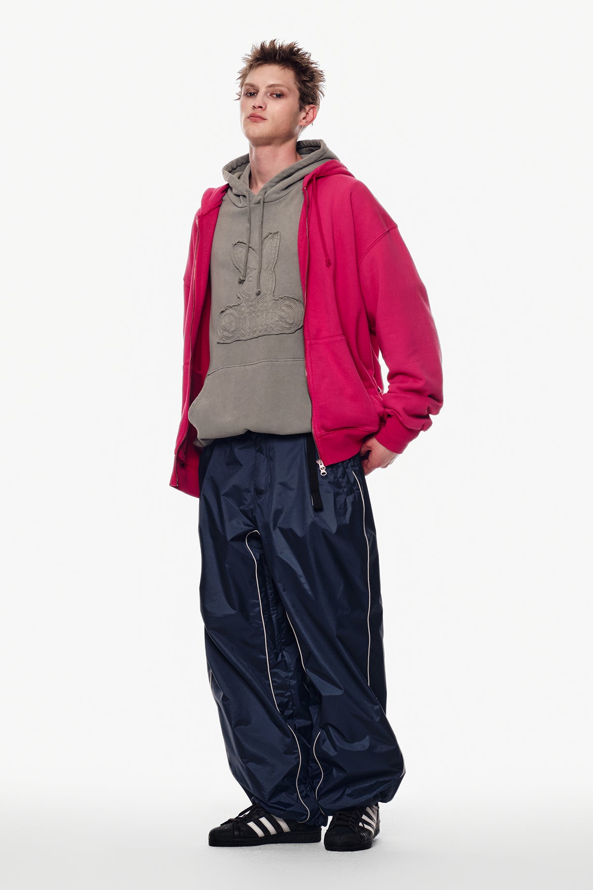 [PLAYBOY x DIMITO] PIPING BANDED PANTS (WIDE FIT LV.2) CLOUDY BLUE