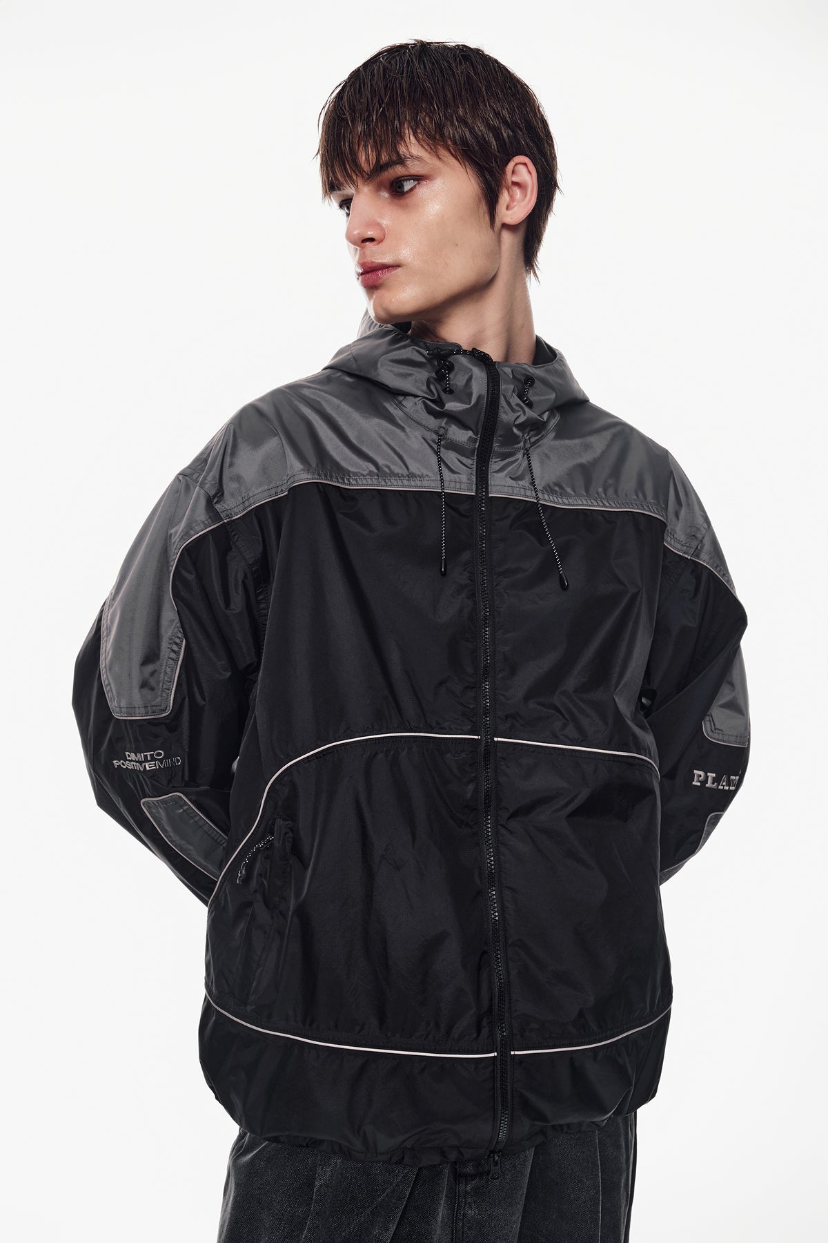 [PLAYBOY x DIMITO] PIPING TRACK JACKET BLACK